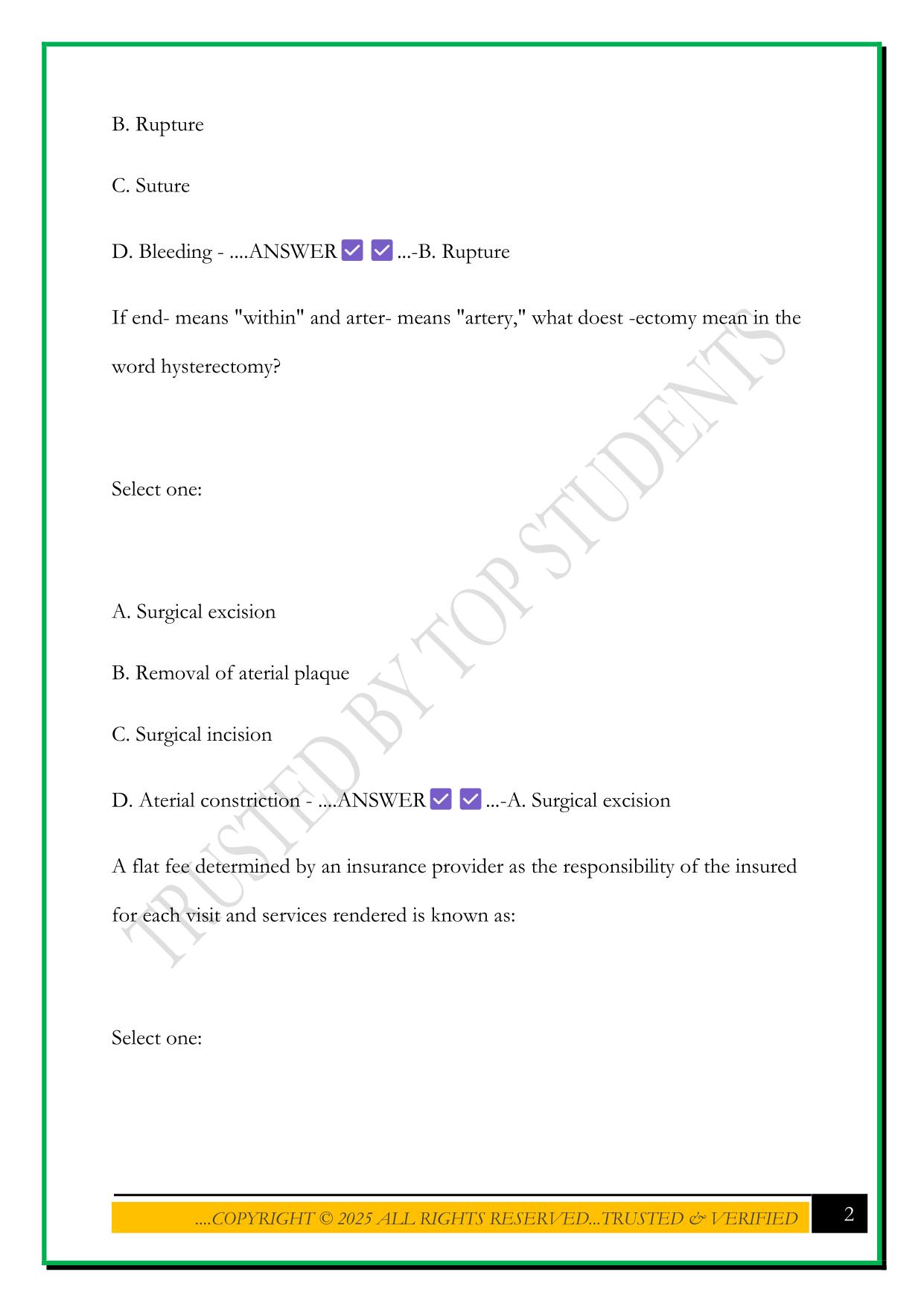 AMCA PRE-TEST A 2025 QUESTIONS AND ANSWERS