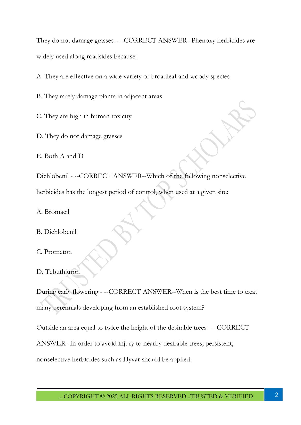 Iowa Herbicide Right of Way - Category 6 Exam 2025 Questions and Answers