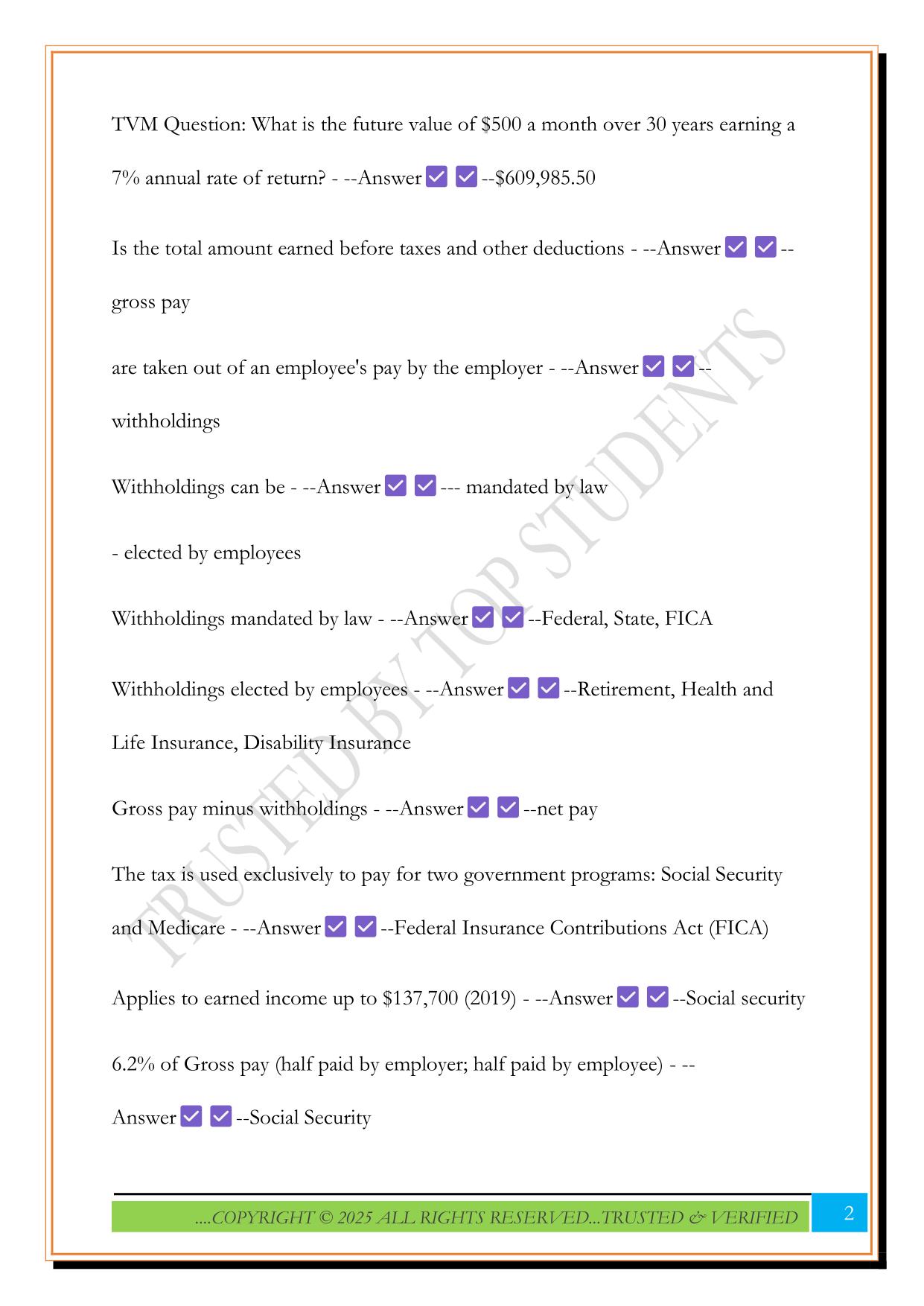 FHCE 3200 Exam 2 2025 Questions and Answers