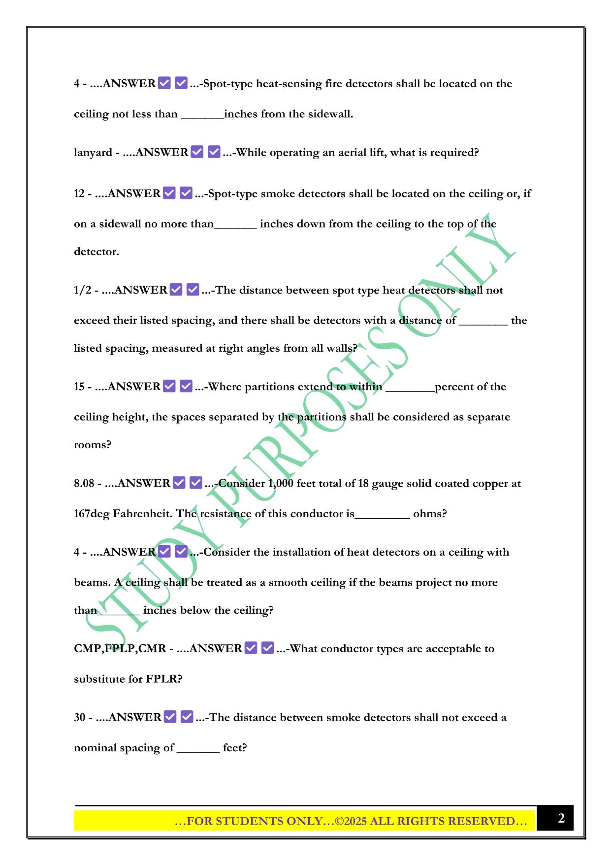 NICET FAS Level 1 Exam 2025 Questions and Answers