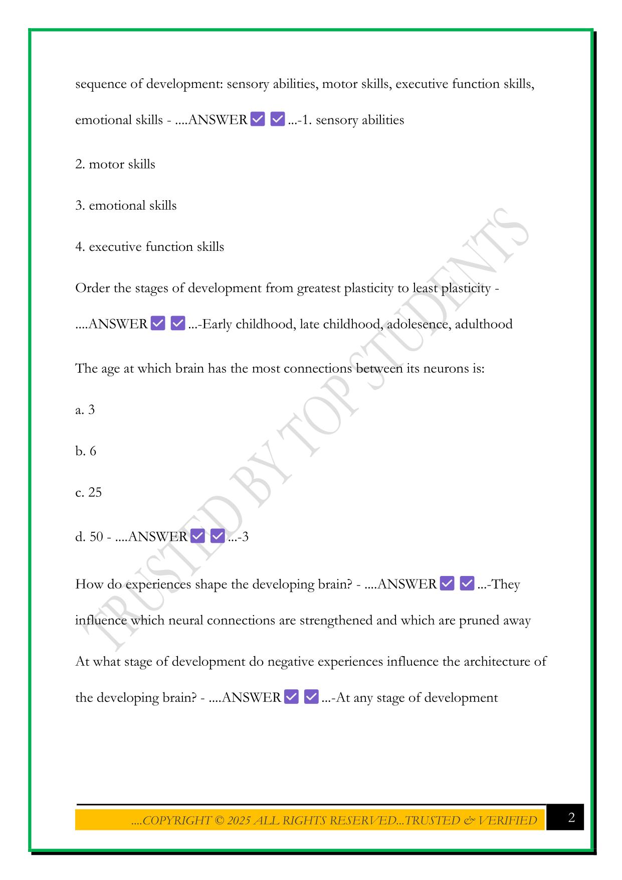 EXAM 1 BRAIN STORY MODS 2025 QUESTIONS AND ANSWERS