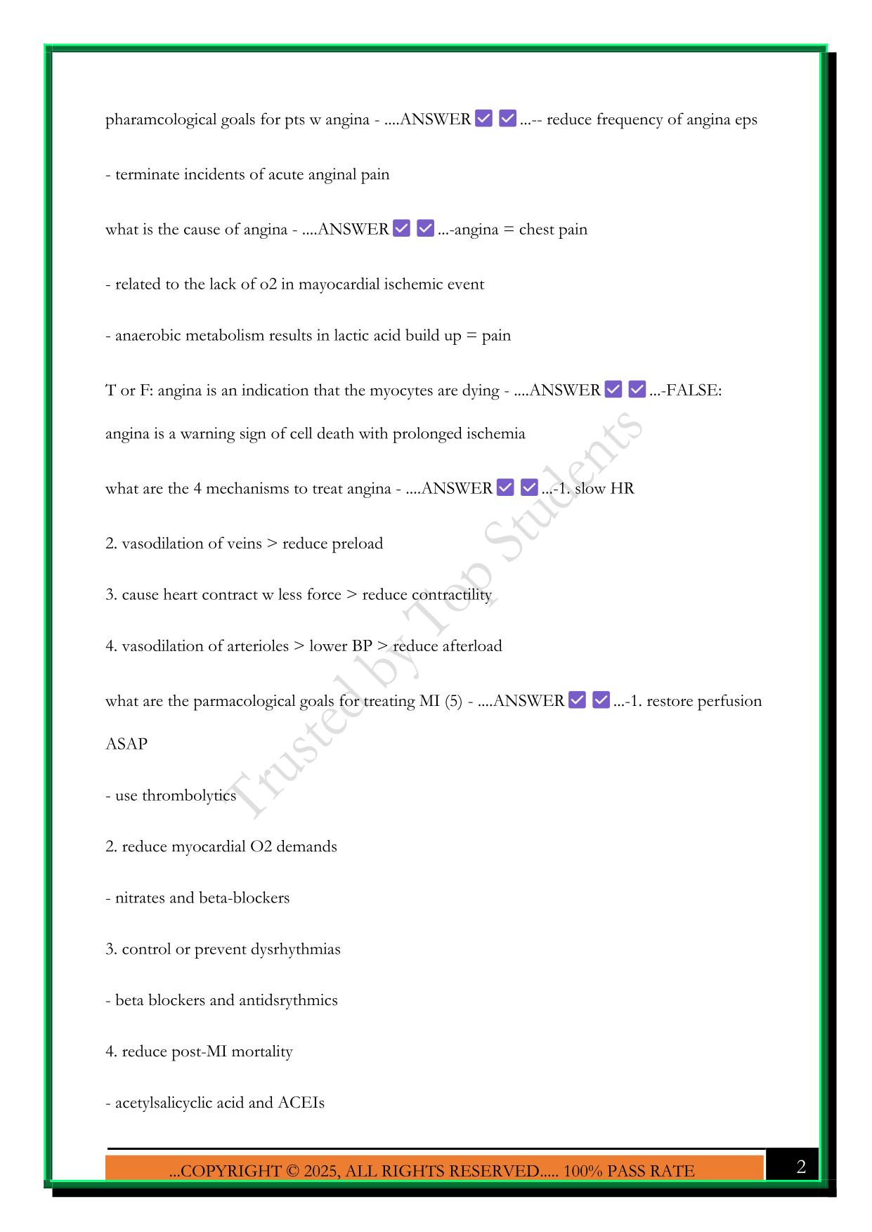 PAT202 - WK 1 DRUGS 2025 QUESTIONS AND ANSWERS