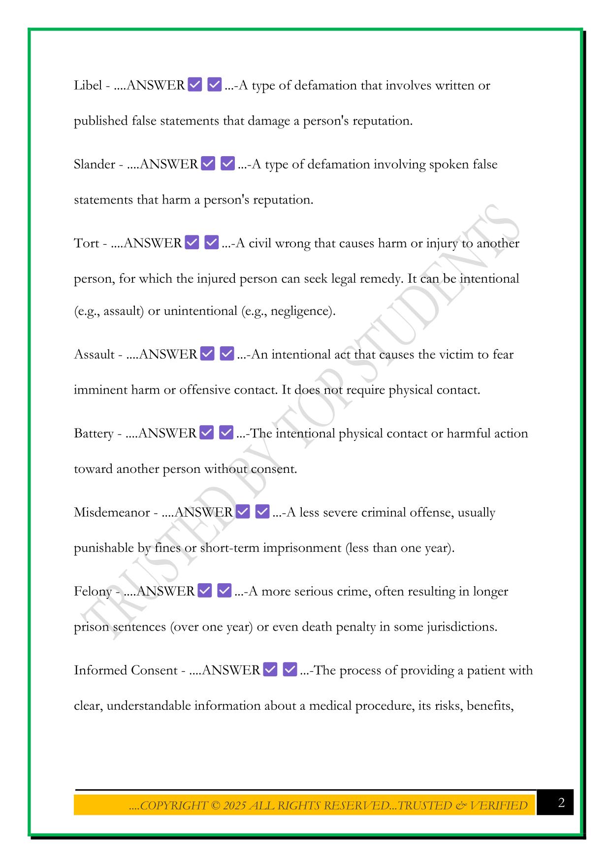 PATIENT CARE FINAL STUDY GUIDE FOR LRA 212 EXAM 2025 QUESTIONS AND ANSWERS