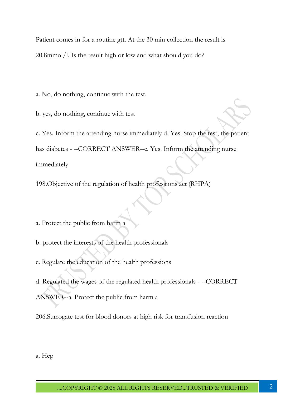MLPAO Prep 2025 Questions and Answers