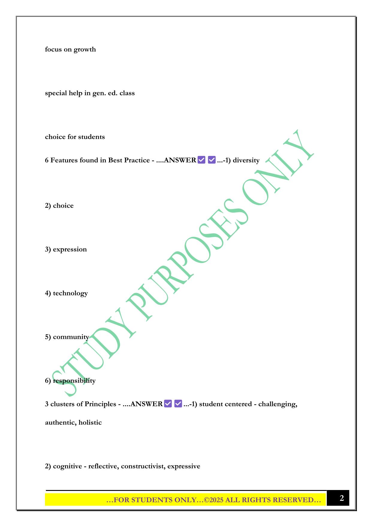 ELED Exam 1 2025 Questions and Answers