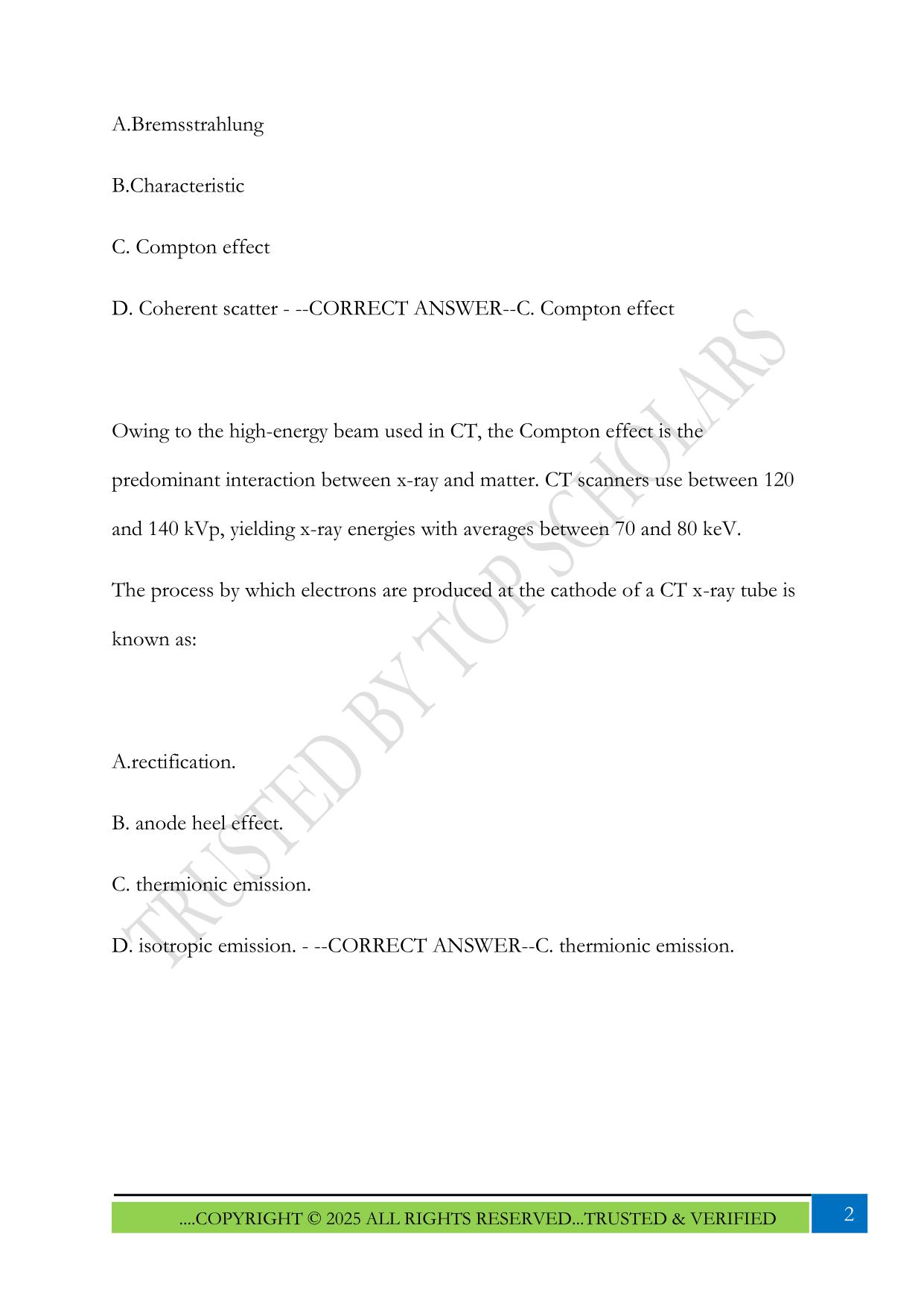 Image Production - Mosby's Exam Review 2025 Questions and Answers