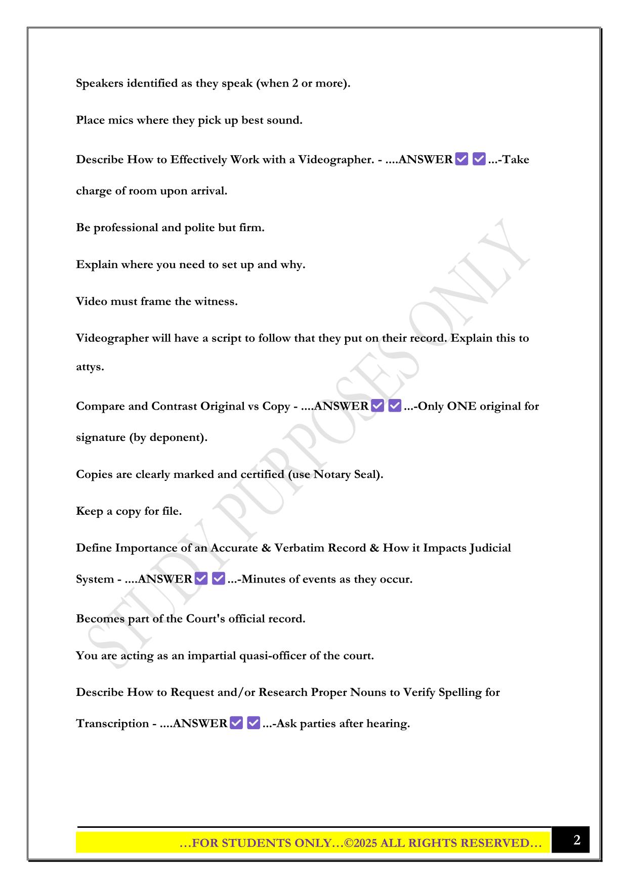 AAERT- CER Exam 2025 Questions and Answers