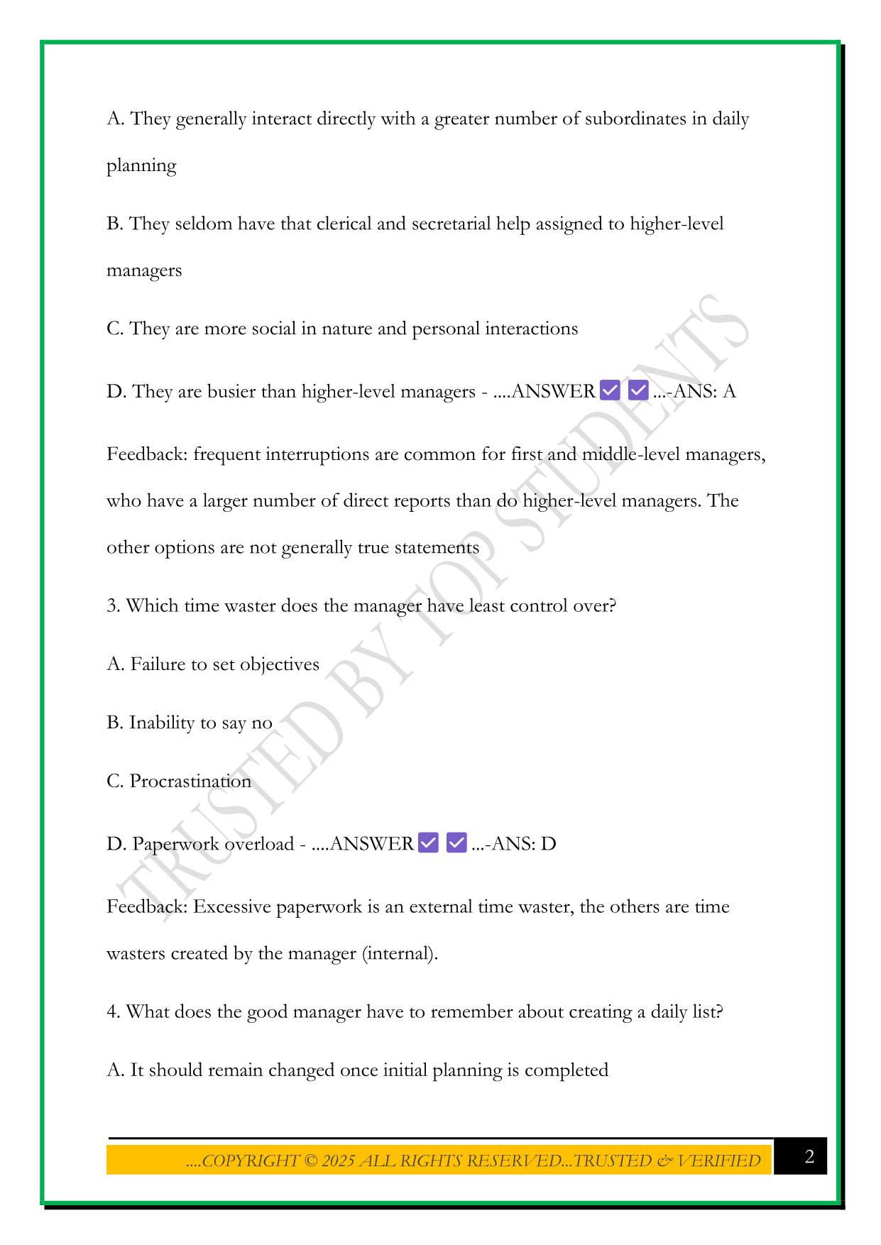 NURSE LEADERSHIP PRACTICE QUESTIONS-CH 9 2025 WITH CORRECT ANSWERS