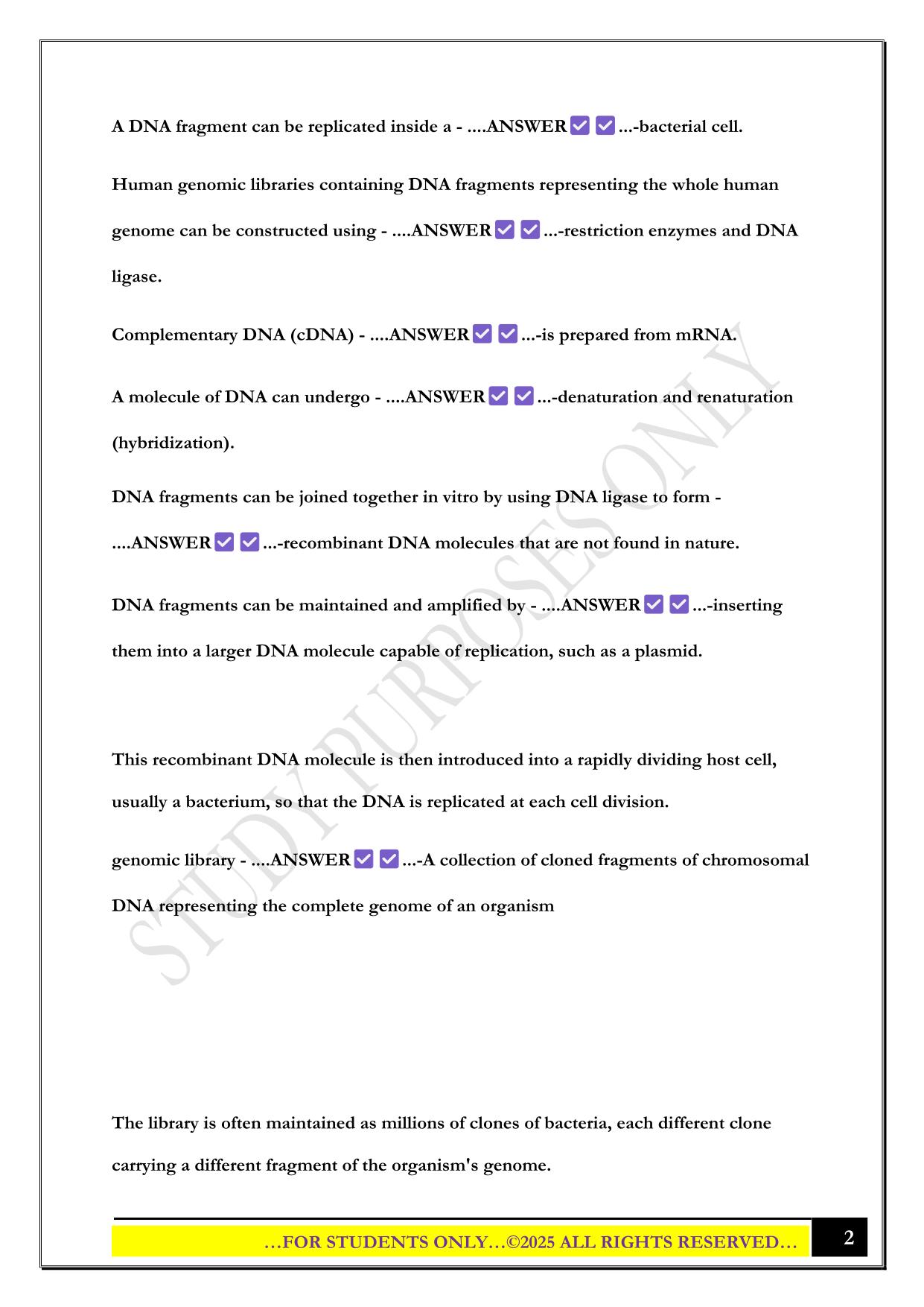 K324 IUPUI Biology Exam 2 2025 Questions and Answers
