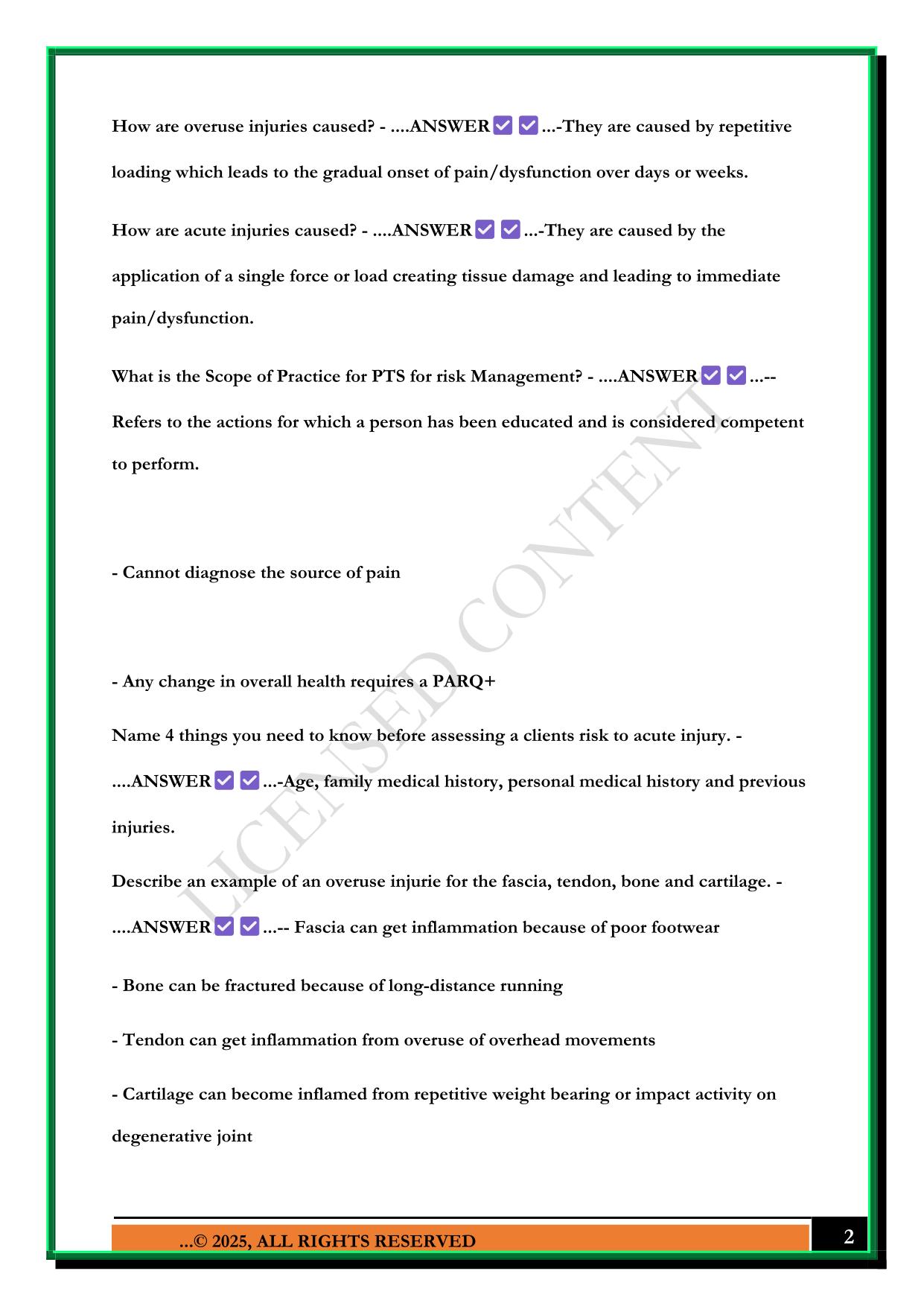 GLPTI/ CANFIT PRO THEORY EXAM 2025 QUESTIONS AND ANSWERS