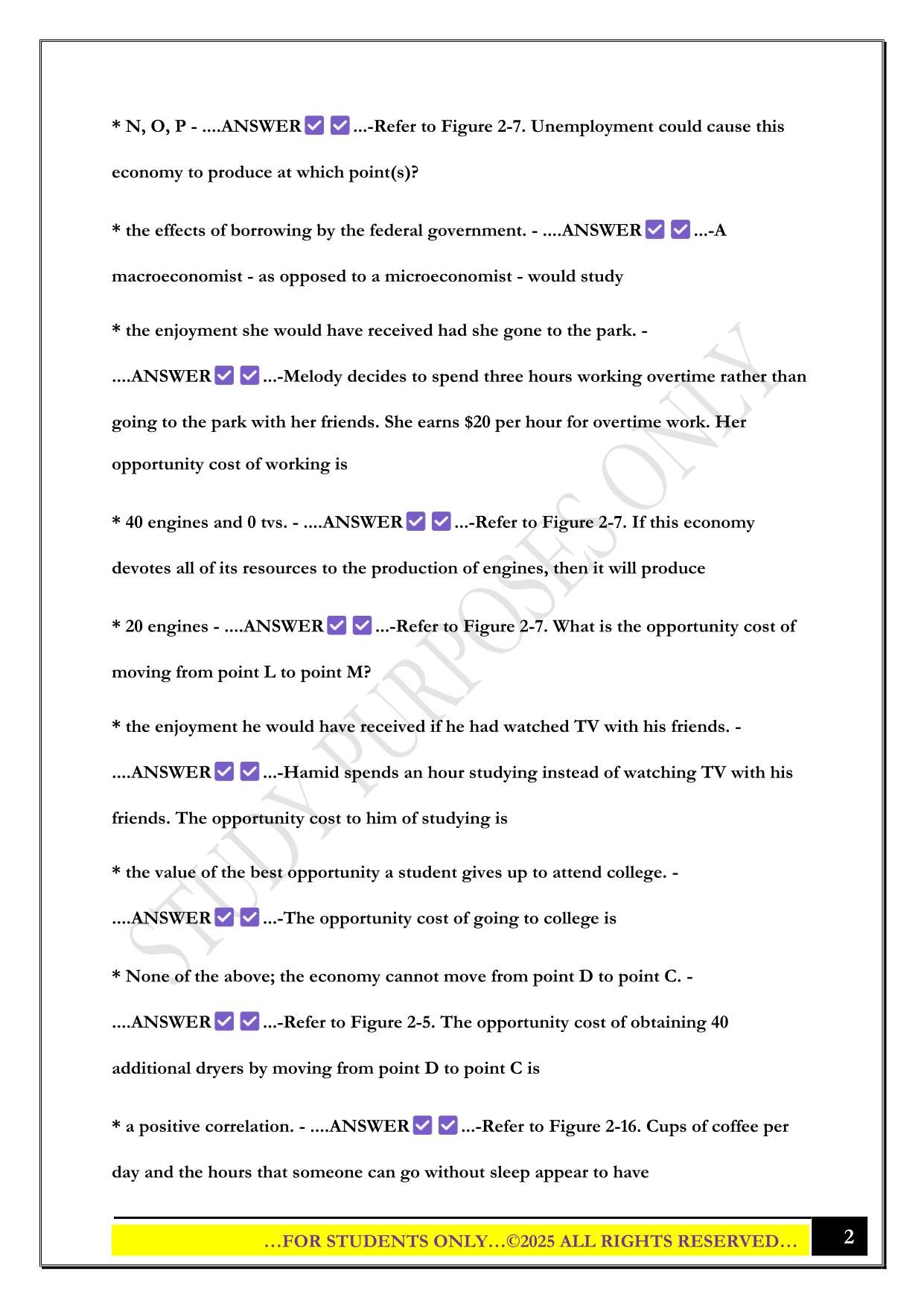 ECN 211 Exam 1 2025 Questions and Answers
