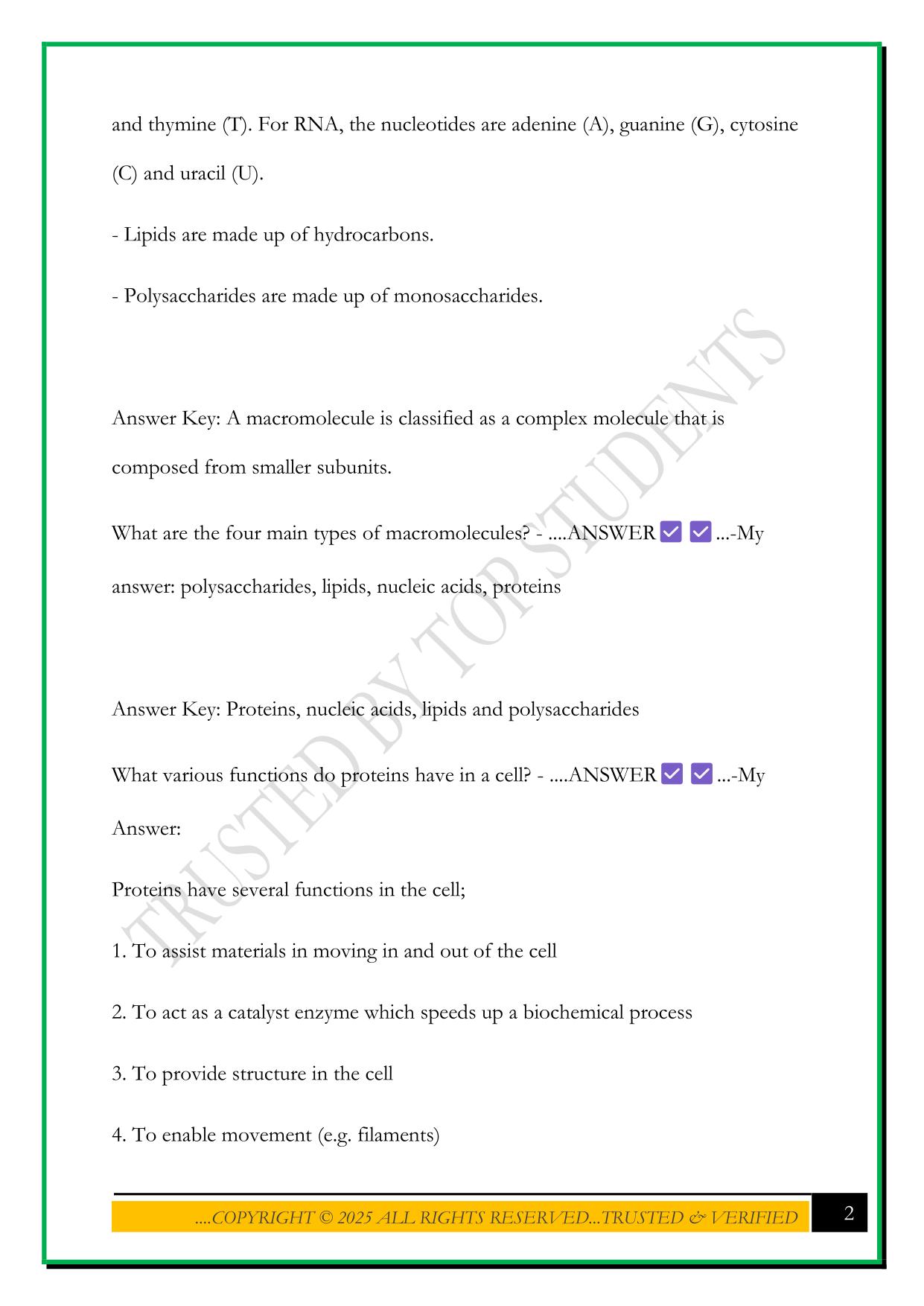 MODULE 1 REVIEW QUIZ (16 QUESTIONS), BIOD 171, PORTAGE LEARNING 2025 QUESTIONS AND ANSWERS