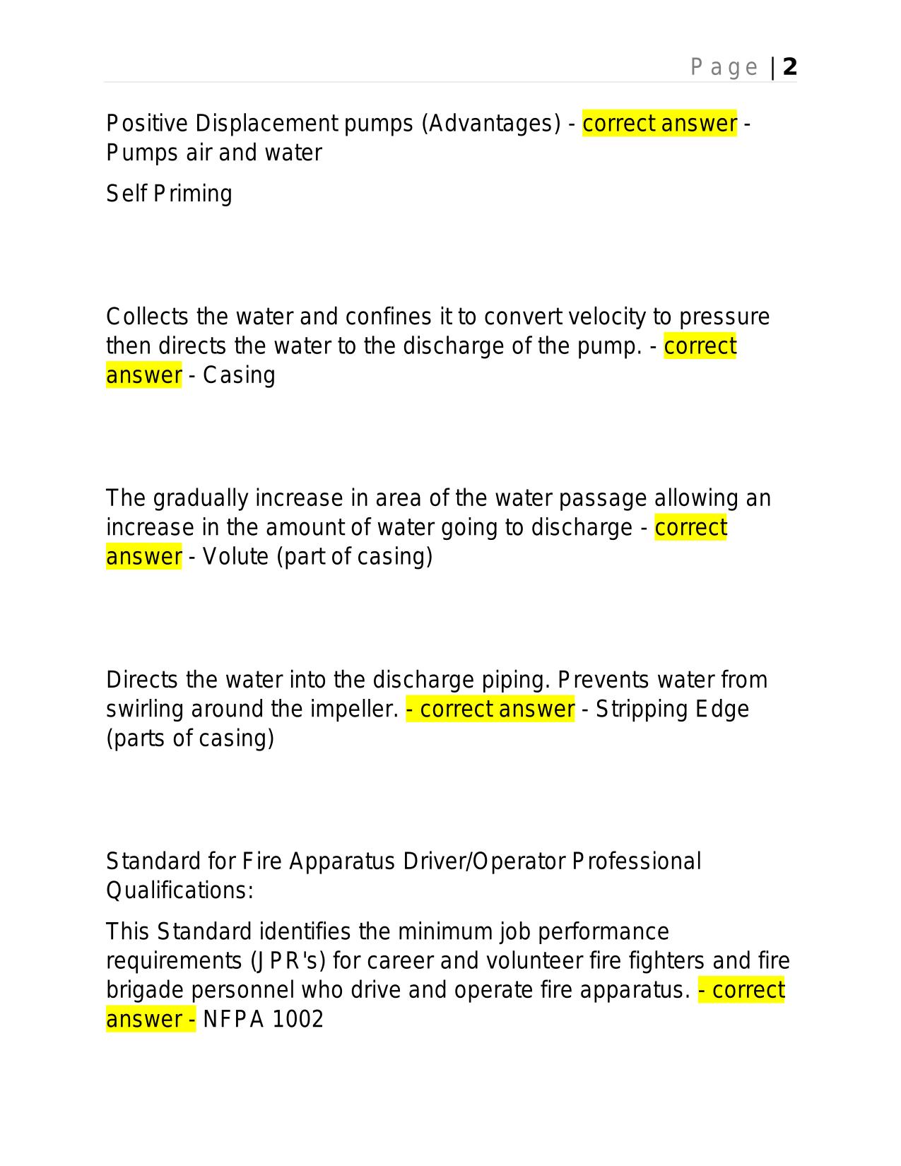 FAE (FIRE APPARATUS ENGINEER) ILLINOIS EXAM 2025 QUESTIONS AND ANSWERS.