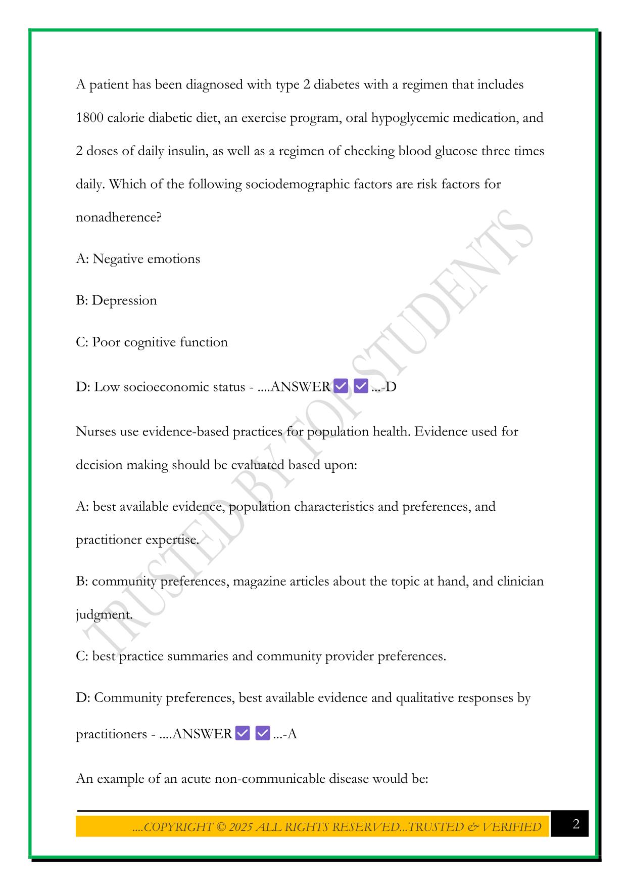 B234 EXAM 1 2025 QUESTIONS AND ANSWERS