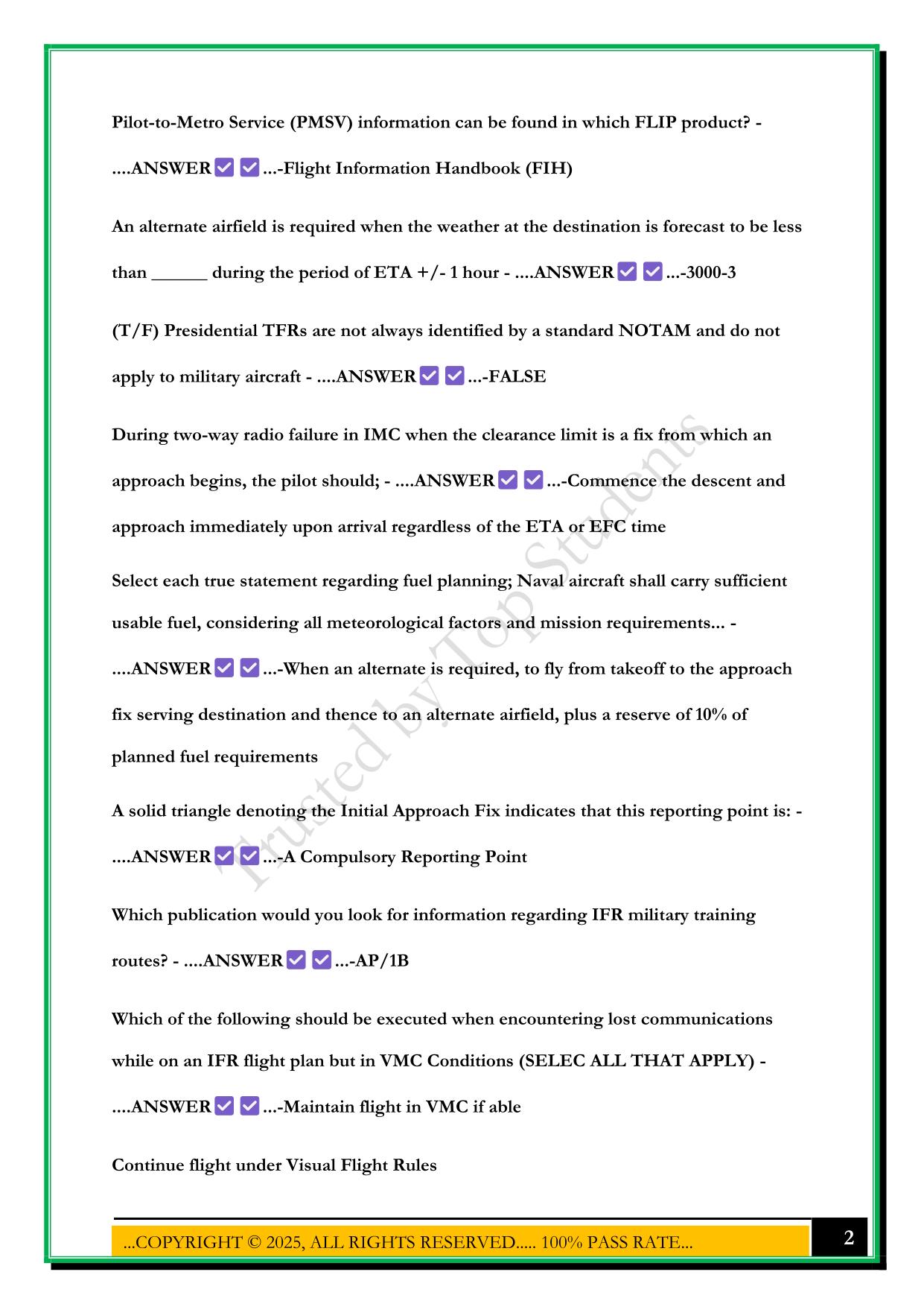 INSTRUMENT GROUND SCHOOL QUESTIONS WITH CORRECT ANSWERS