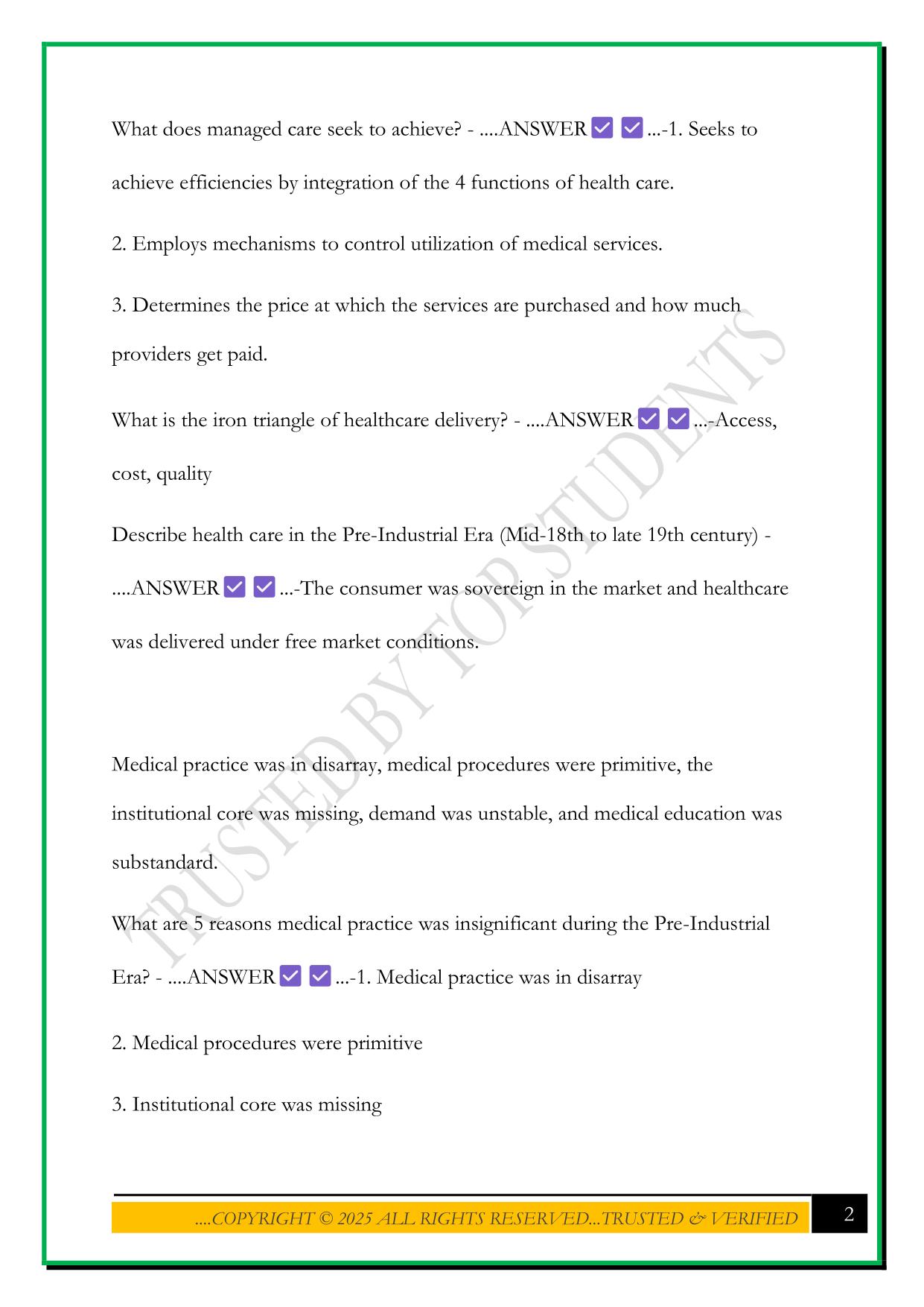 US HEALTHCARE SYSTEMS EXAM 1 (CH 1-6) 2025 QUESTIONS AND ANSWERS