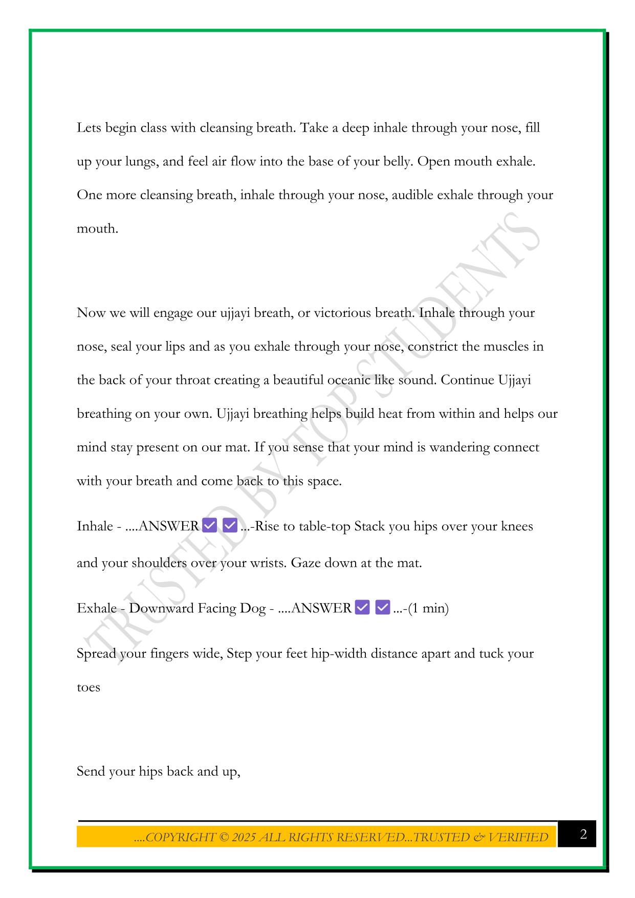 COREPOWER C1 CLASS WITH CUES EXAM 2025 QUESTIONS AND ANSWERS
