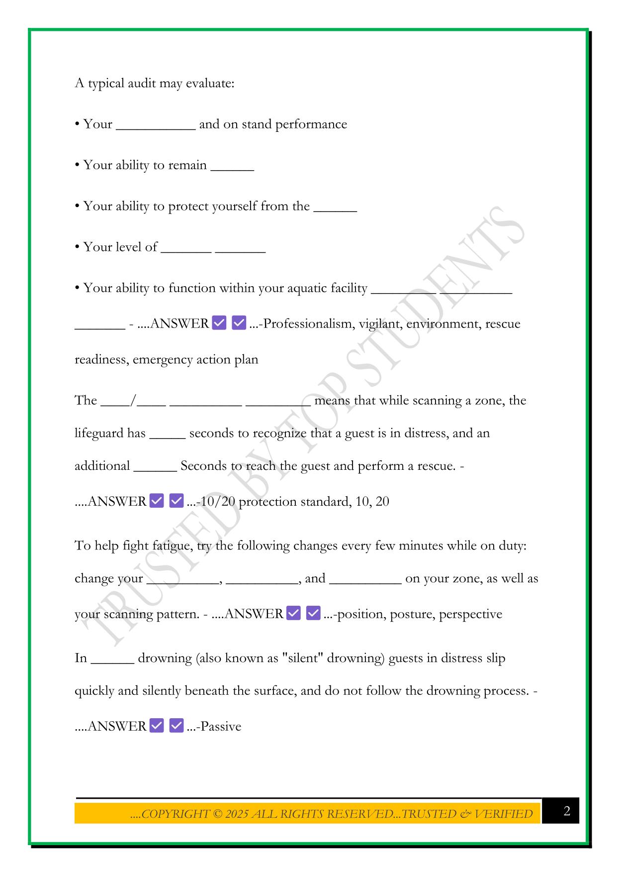 ELLIS LIFEGUARD – DISNEY EXAM 2025 QUESTIONS AND ANSWERS