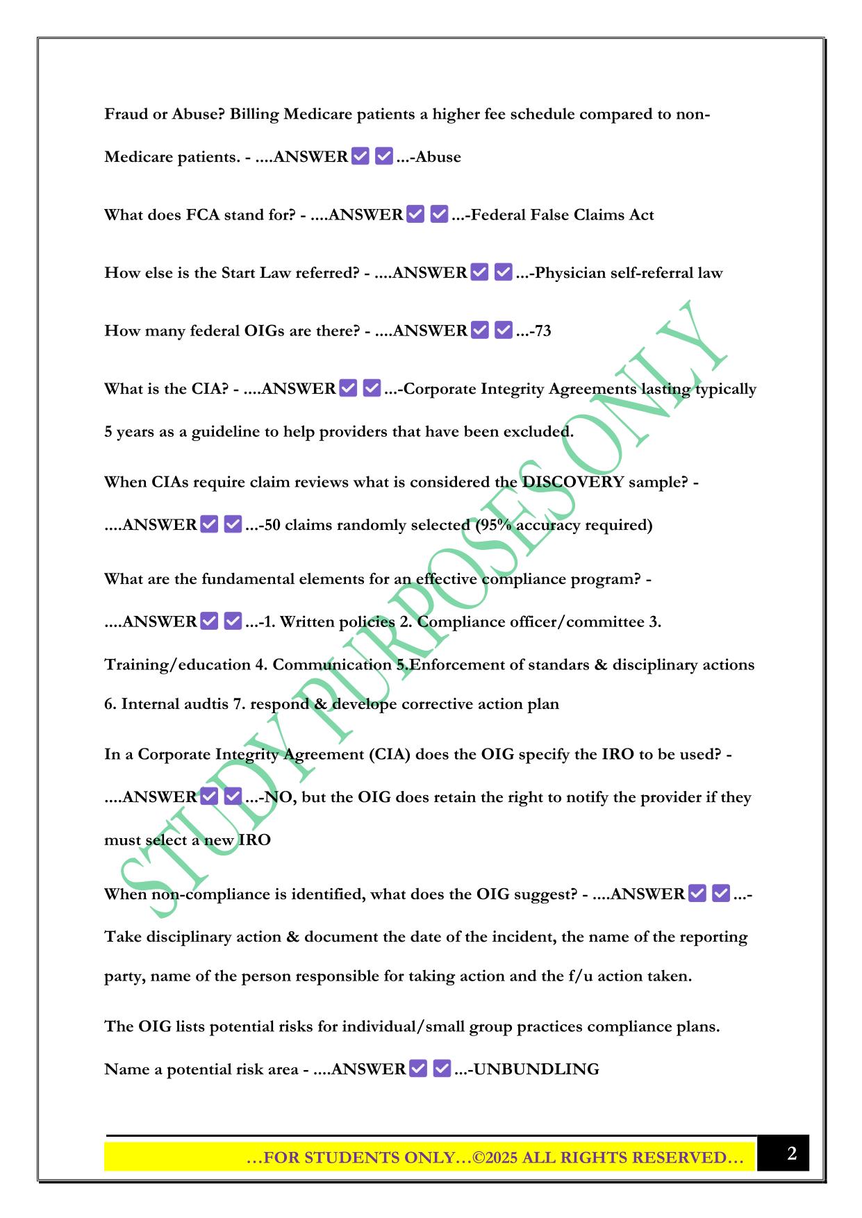 CPMA Exam 2025 Questions and Answers