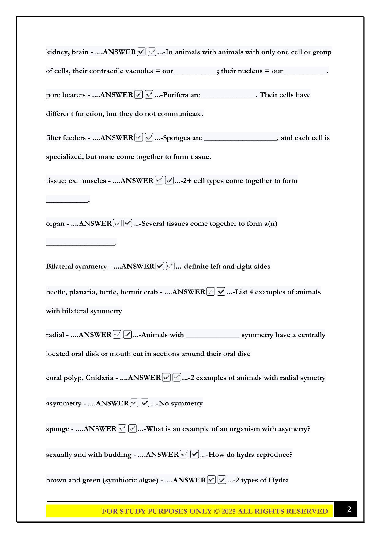 BIOL 322 Exam 3 2025 Questions and Answers