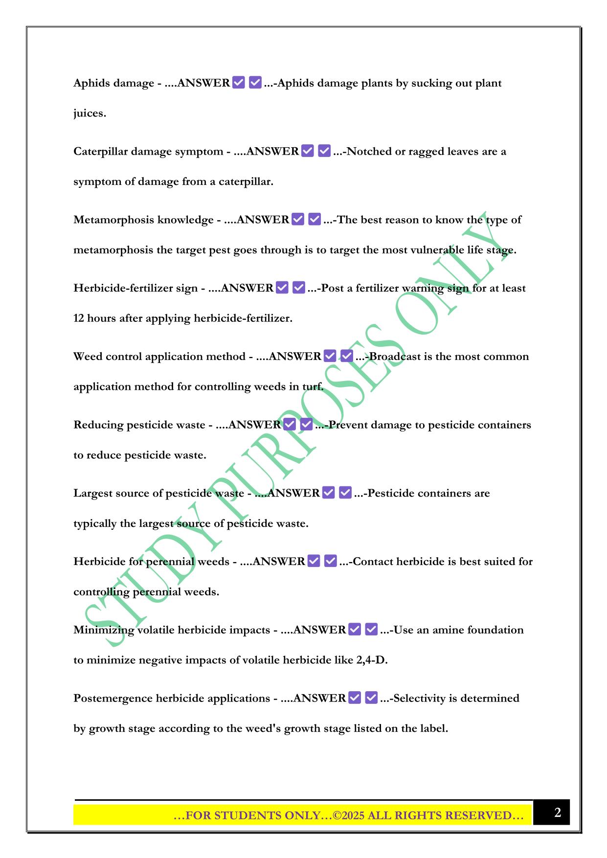 Turf & Landscape 3.0 Exam 2025 Questions and Answers