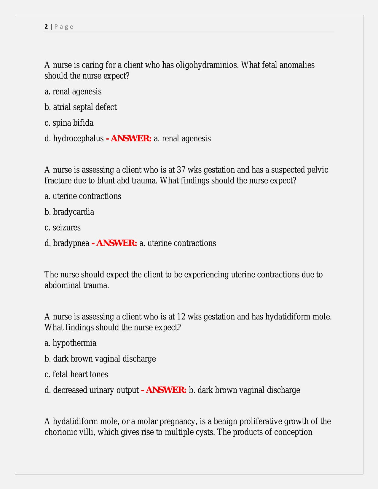 ATI MATERNAL NEWBORN PROCTORED EXAM|| ACCURATE AND FREQUENTLY TESTED QUESTIONS AND 100% CORRECT ANSWERS WITH RATIONALES|| LATEST AND COMPLETE UPDATE WITH EXPERT VERIFIED SOLUTIONS|| SURE PASS!!