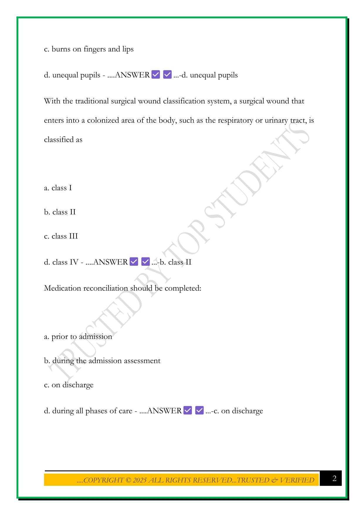 CNOR TEST-TAKING STRATEGIES EXAM 2025 QUESTIONS AND ANSWERS