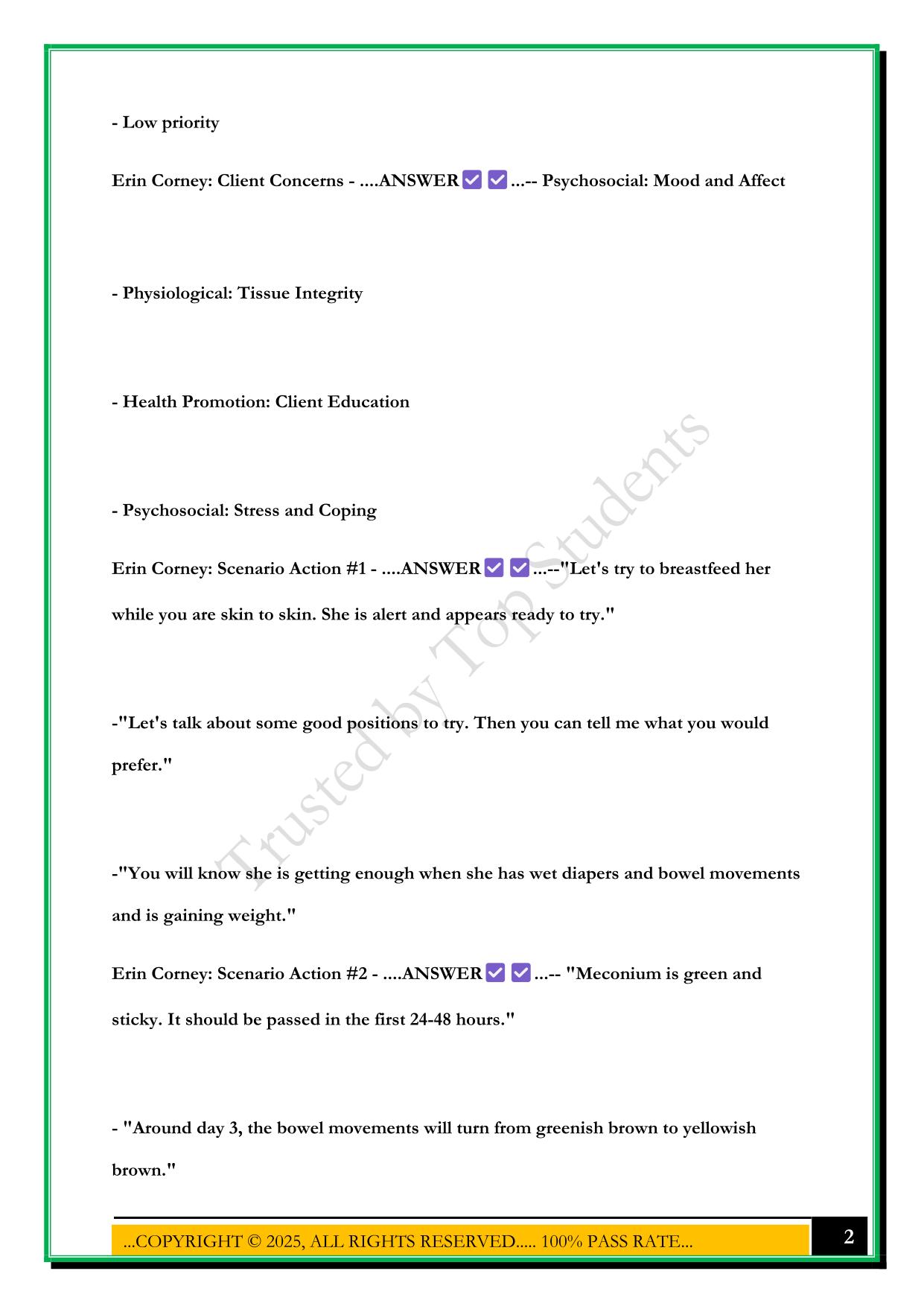 SWIFT RIVER SIMULATIONS 2.0 MATERNAL NEWBORN EXAM 2025 QUESTIONS AND ANSWERS