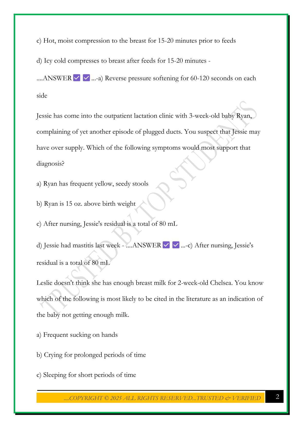 CLC PRACTICE EXAM #9 2025 QUESTIONS AND ANSWERS
