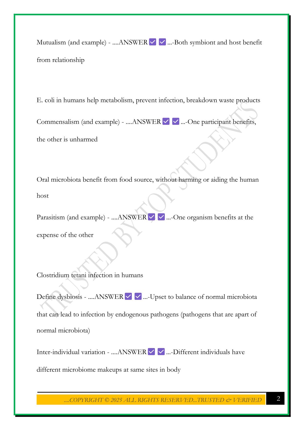 BMS2052 - TEST 1 - WEEK 1 2025 QUESTIONS AND ANSWERS
