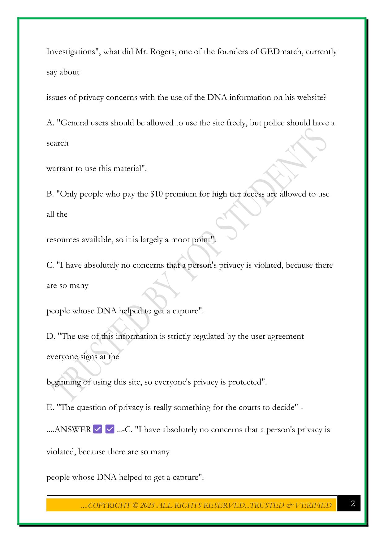 BIOS 100 EXAM 3 2025 QUESTIONS AND ANSWERS