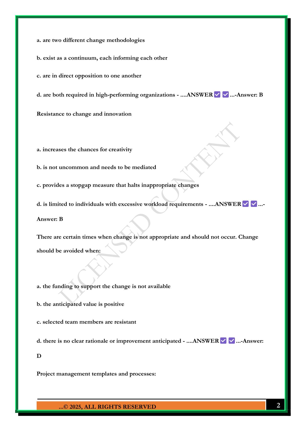 NURSING LEADERSHIP EXAM 1 2025 QUESTIONS AND ANSWERS