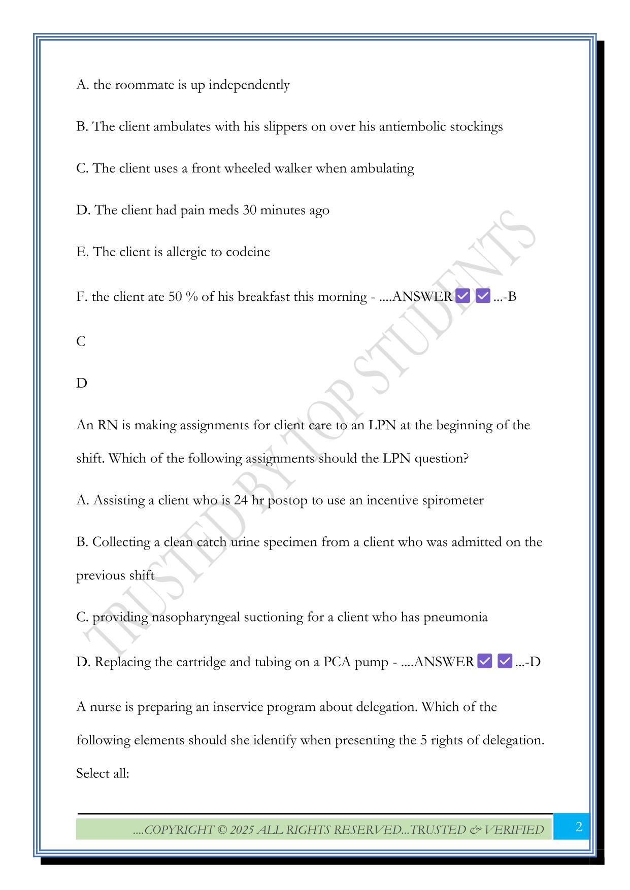 ATI comprehensive predictor Exam 2025 Questions and Answers
