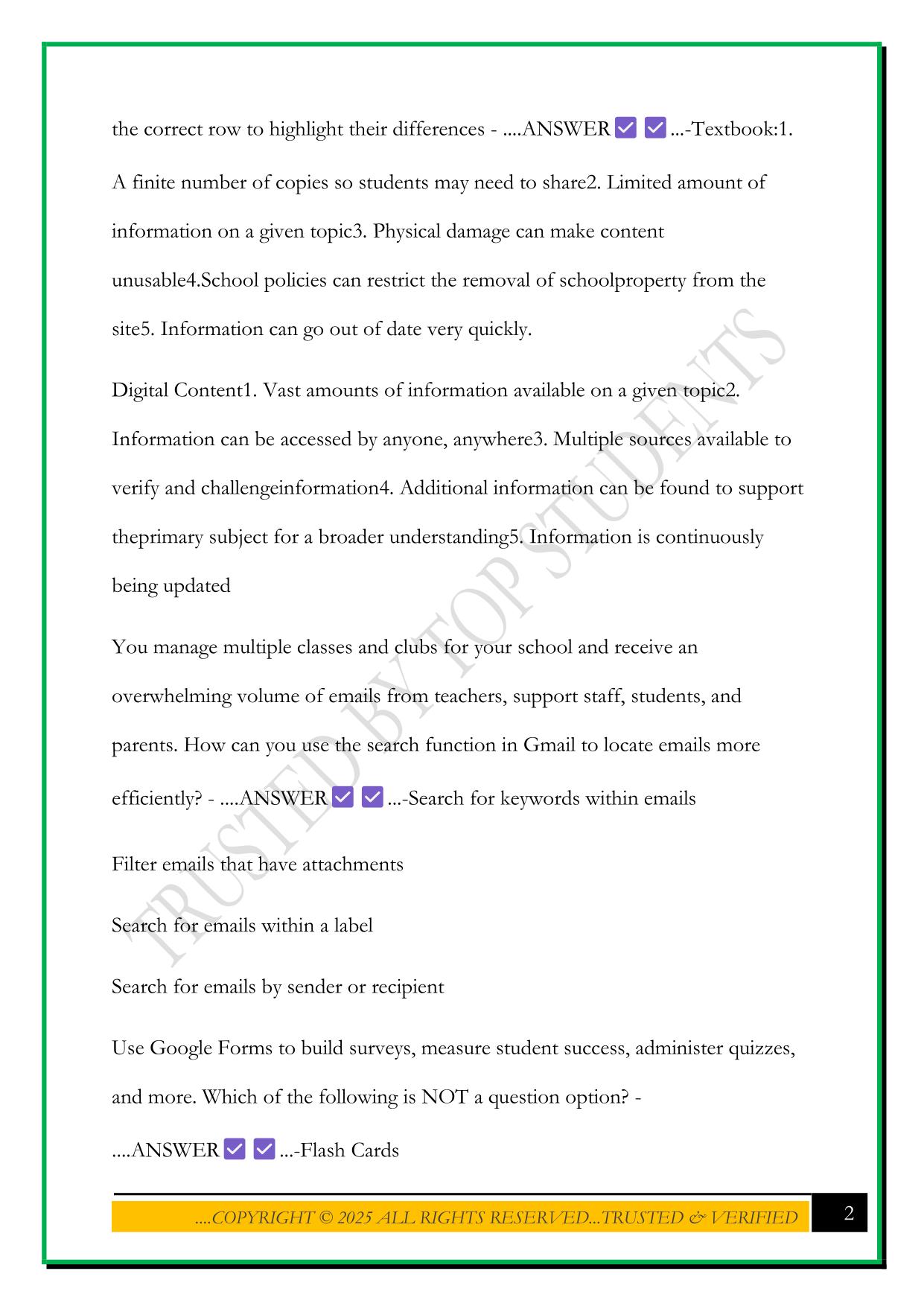 GOOGLE CERTIFIED EDUCATOR LEVEL 1 EXAM 2025 QUESTIONS AND ANSWERS