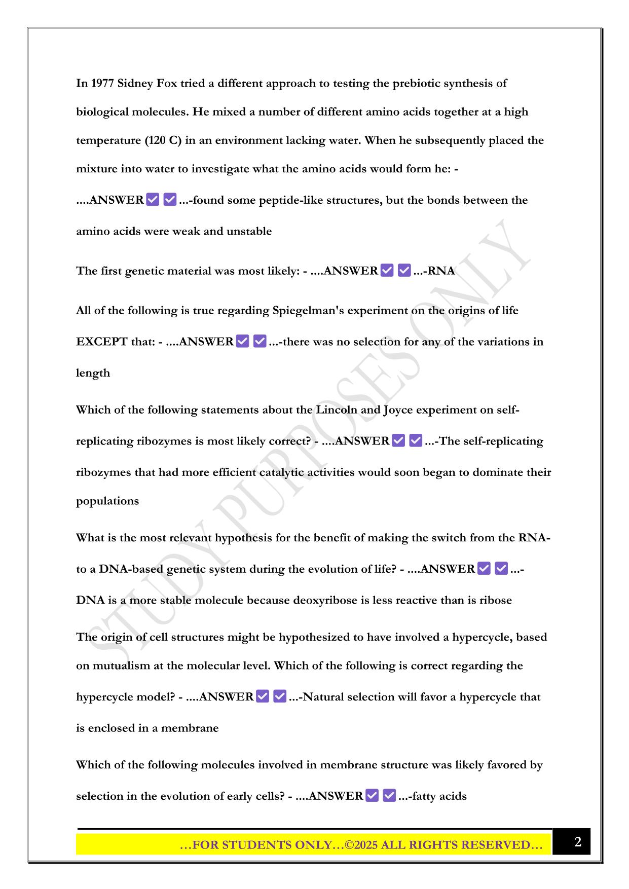 Biol 322 Exam 4 (ch. 11-15, 18, 19, 20) 2025 Questions and Answers