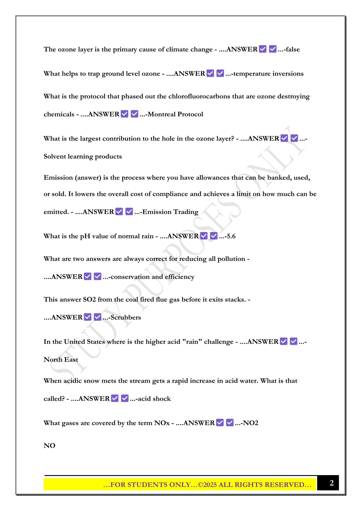 EGEE 101 EXAM 3 QUIZ QUESTIONS WITH CORRECT ANSWERS