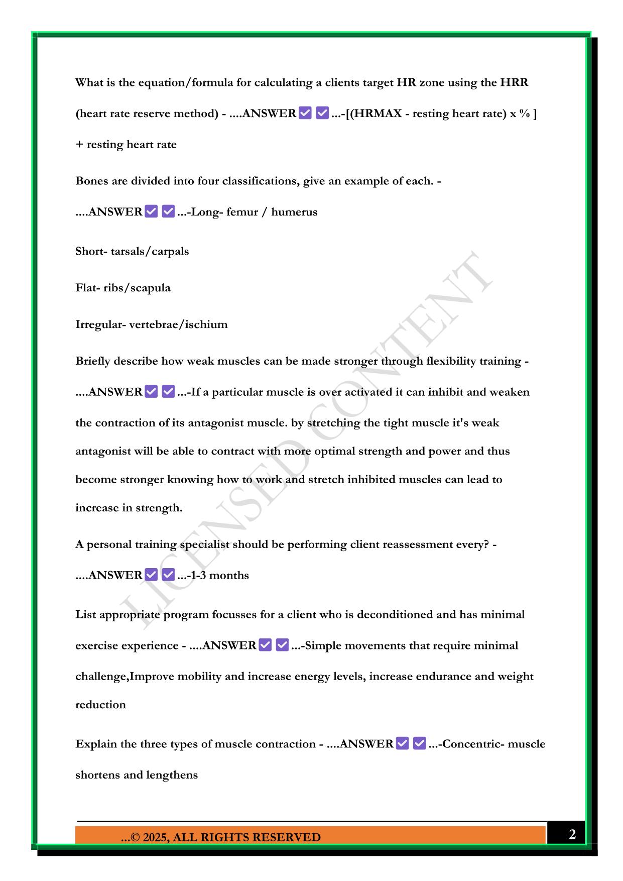 CANFIT PRO PTS FLASH CARD STUDY SET 2025 QUESTIONS AND ANSWERS