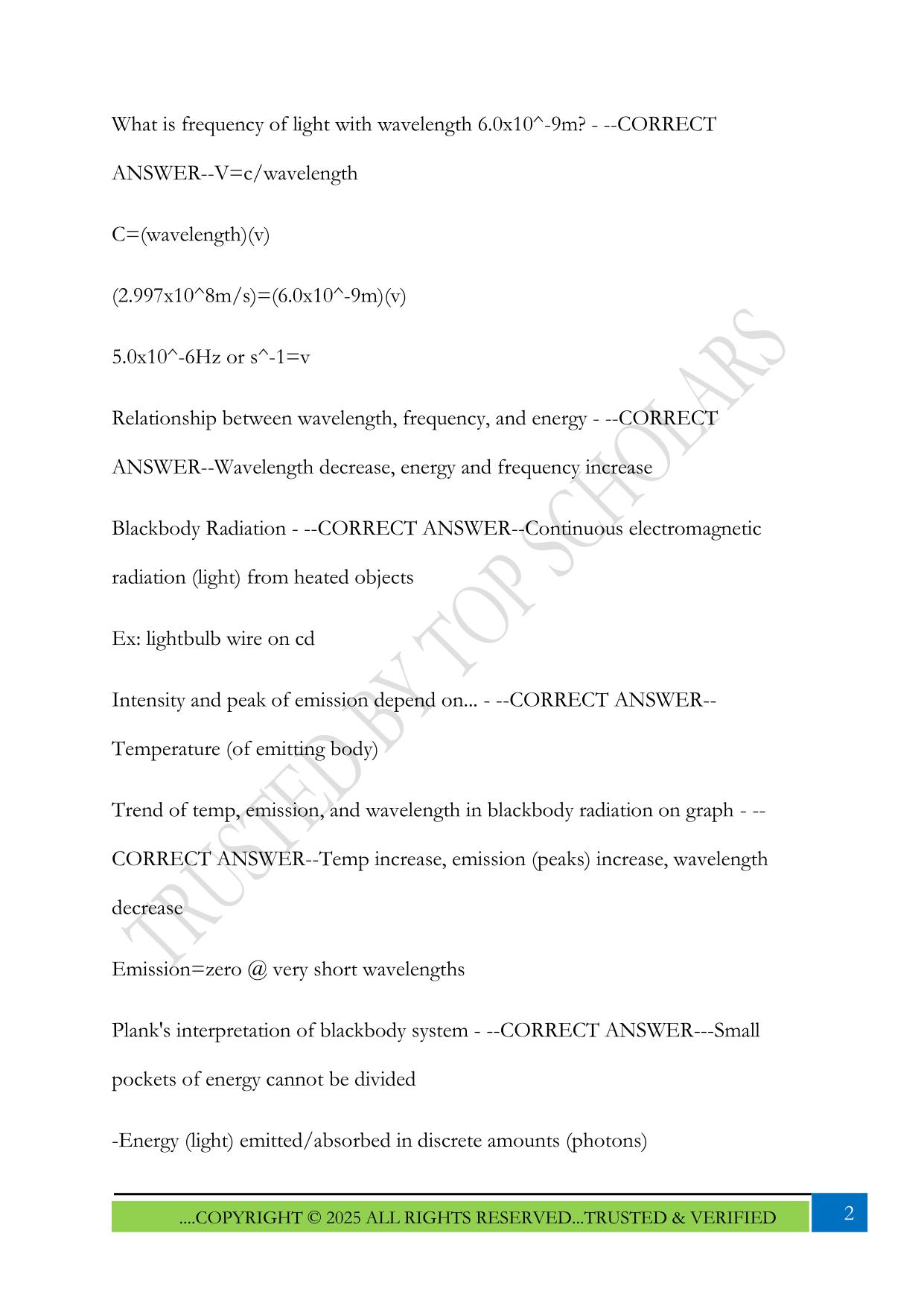 Chem 142 Unit 1 Exam 2025 Questions and Answers