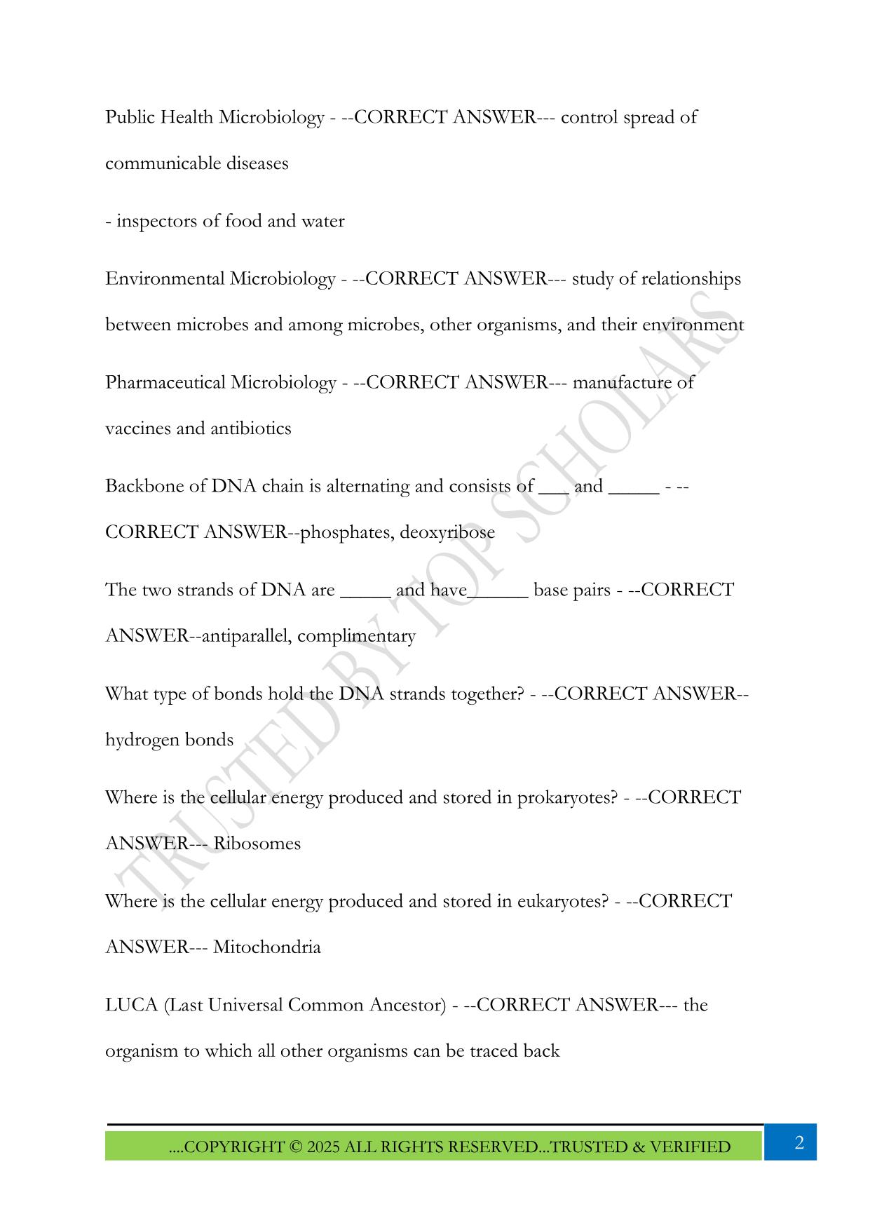 BIOS 242 - Final Study Guide 2025 Questions and Answers