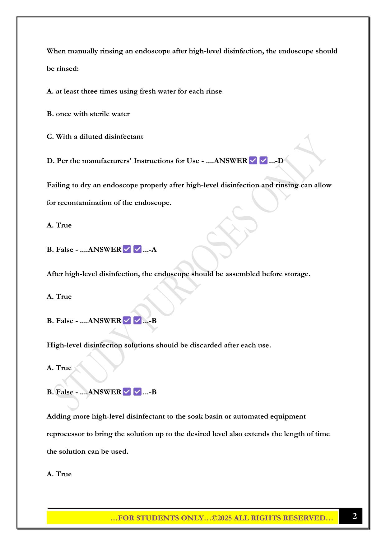 IAHCSMM CER Chapters 9&10 Exam 2025 Questions and Answers