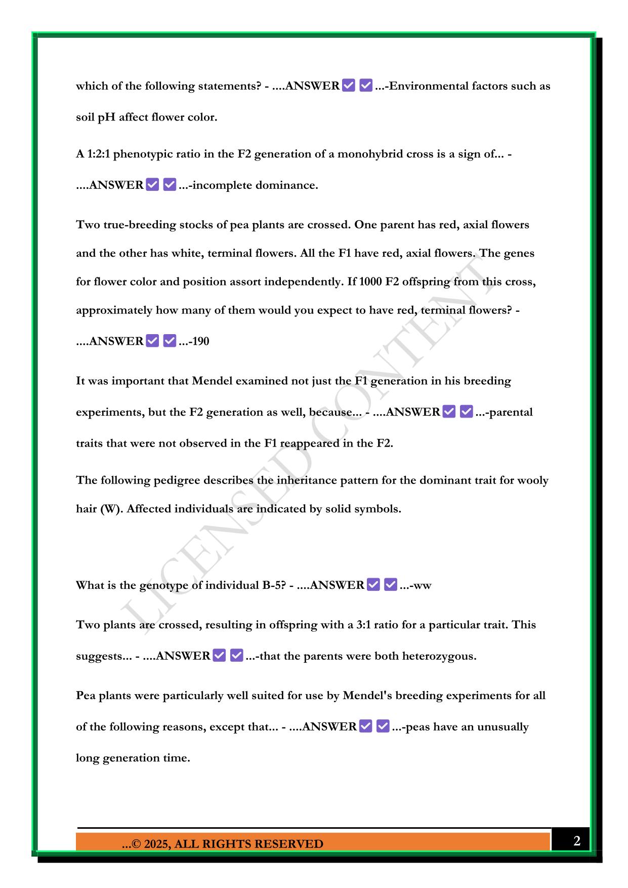 BIO 100 EXAM 4 2025 QUESTIONS AND ANSWERS