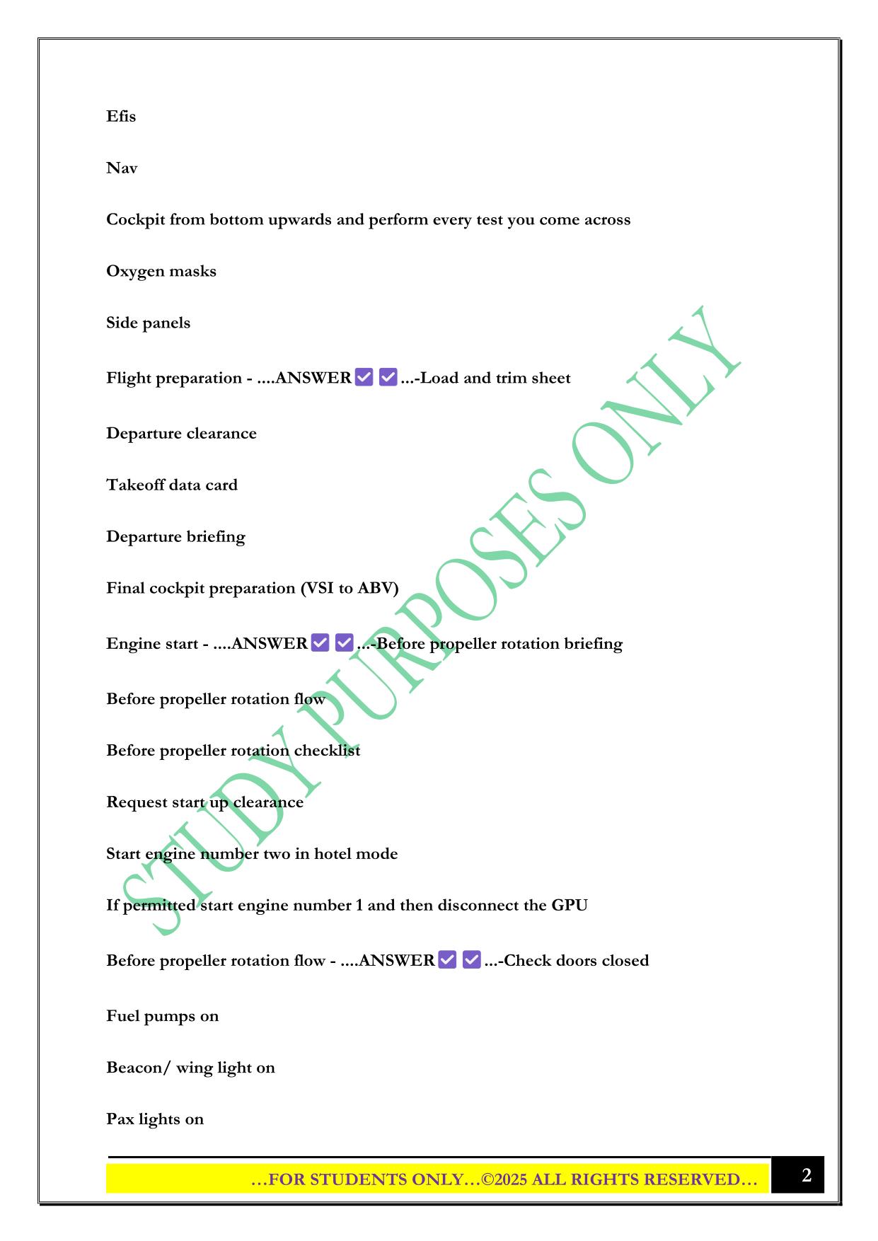 ATR 42-72 flows Exam 2025 Questions and Answers