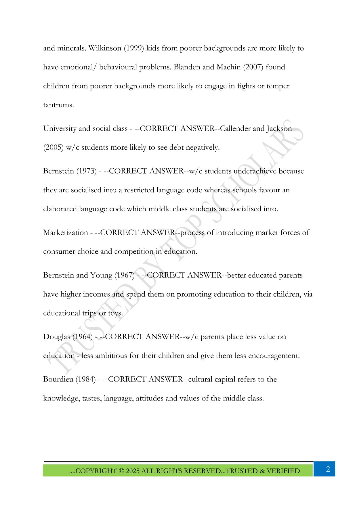 AQA Sociology Education (A Level) Exam 2025 Questions and Answers