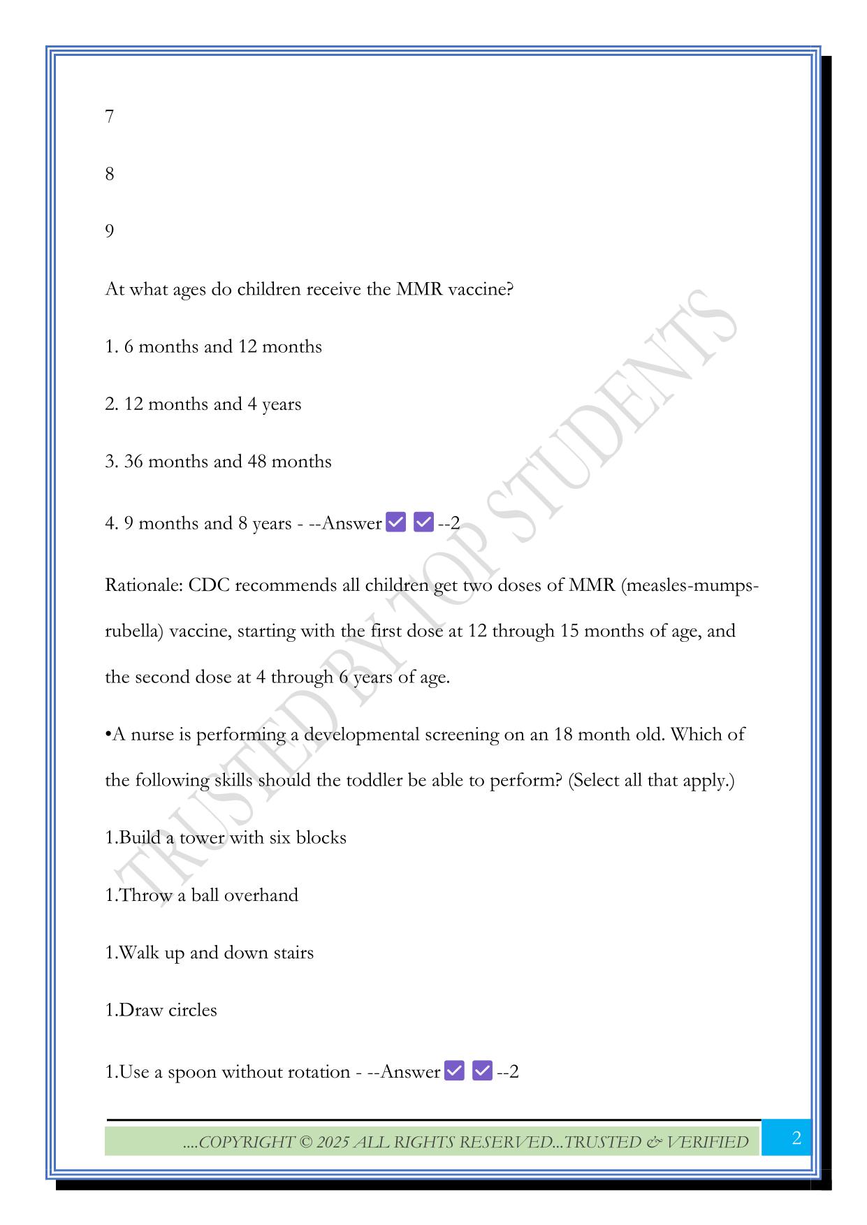 Peds ATI Final Exam 2025 Questions and Answers