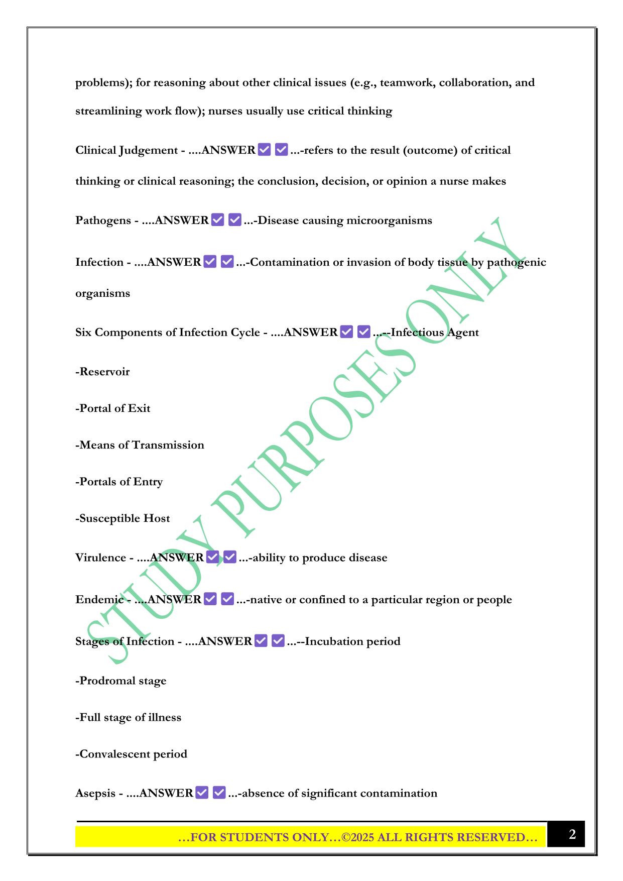 Fundamentals of Nursing PN Exam 1 2025 Questions and Answers