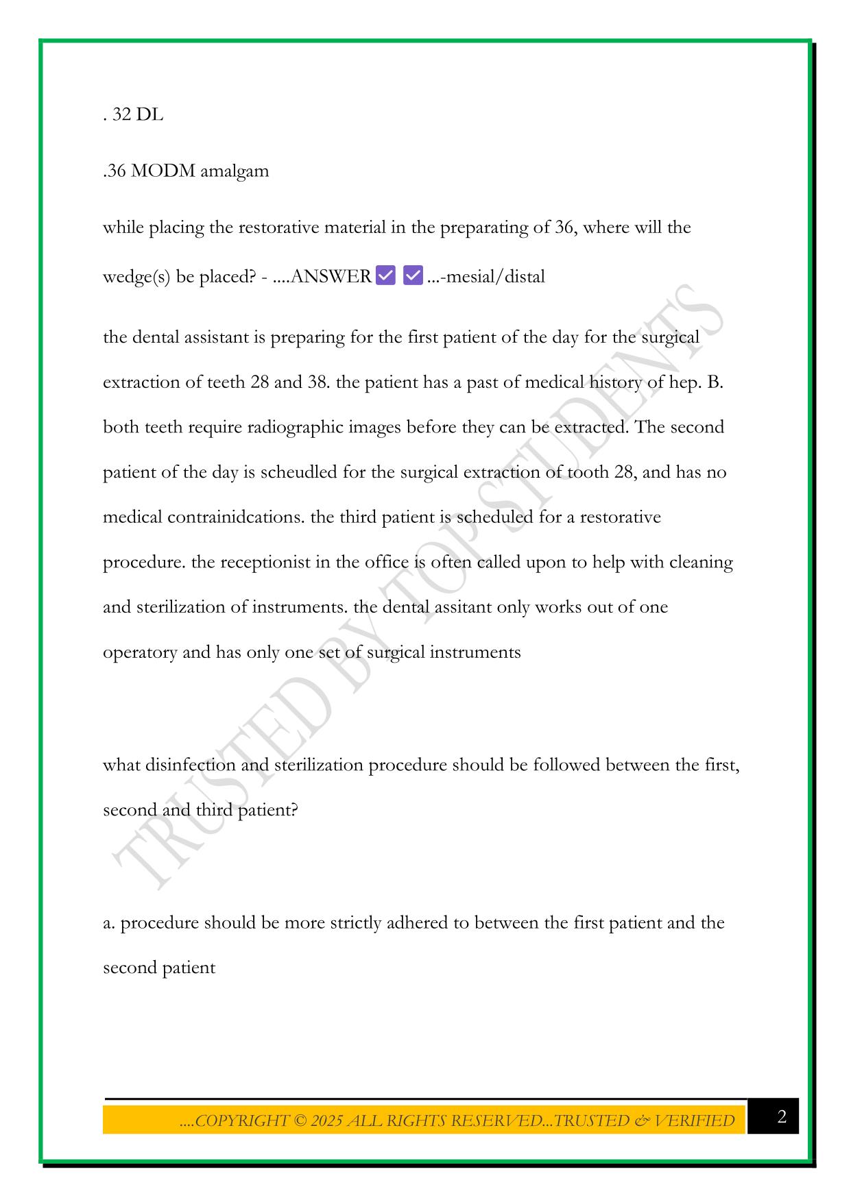 NDAEB PRACTICE EXAM 2025 QUESTIONS AND ANSWERS