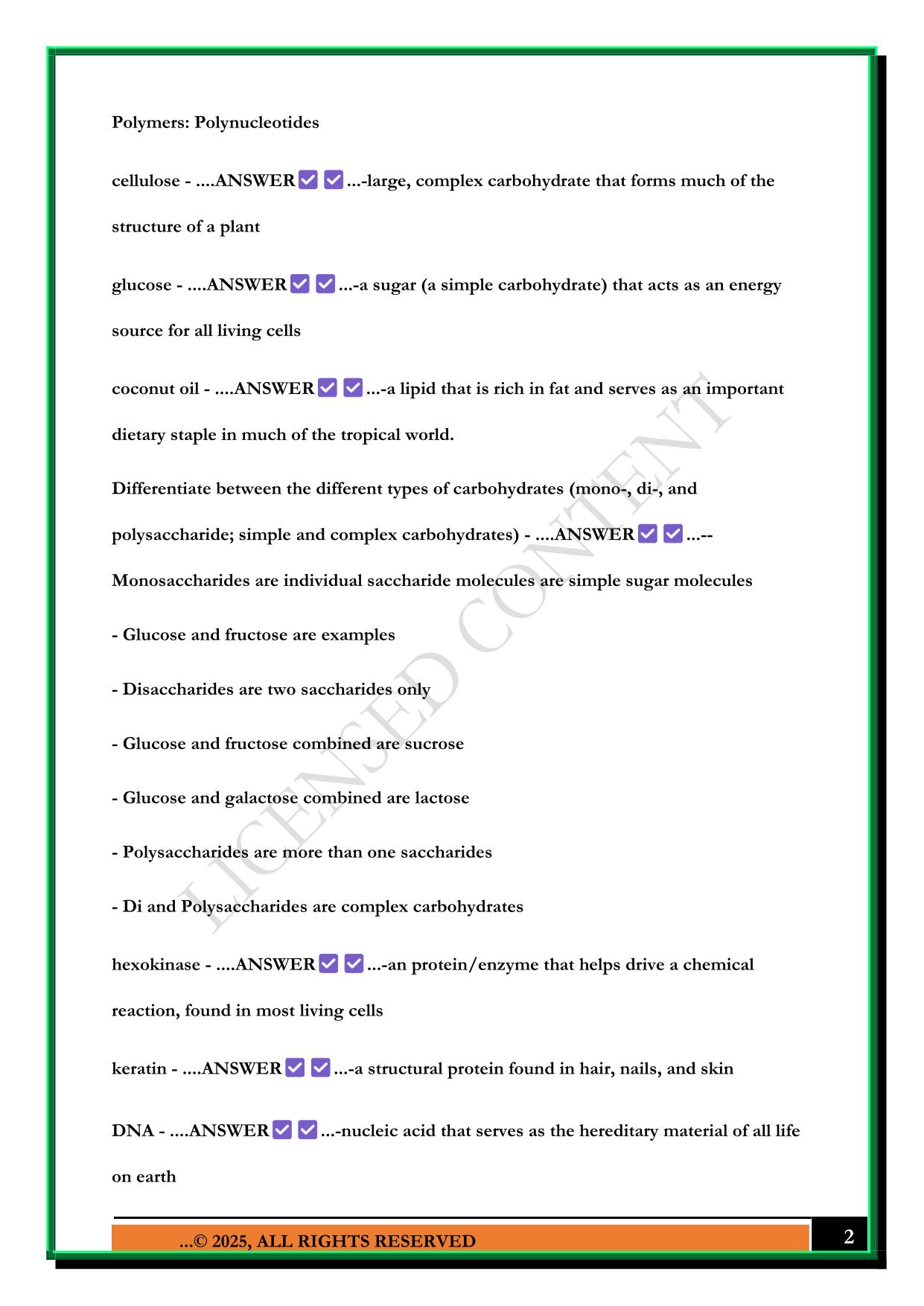 BIO 100 UNIT 4 2025 QUESTIONS AND ANSWERS