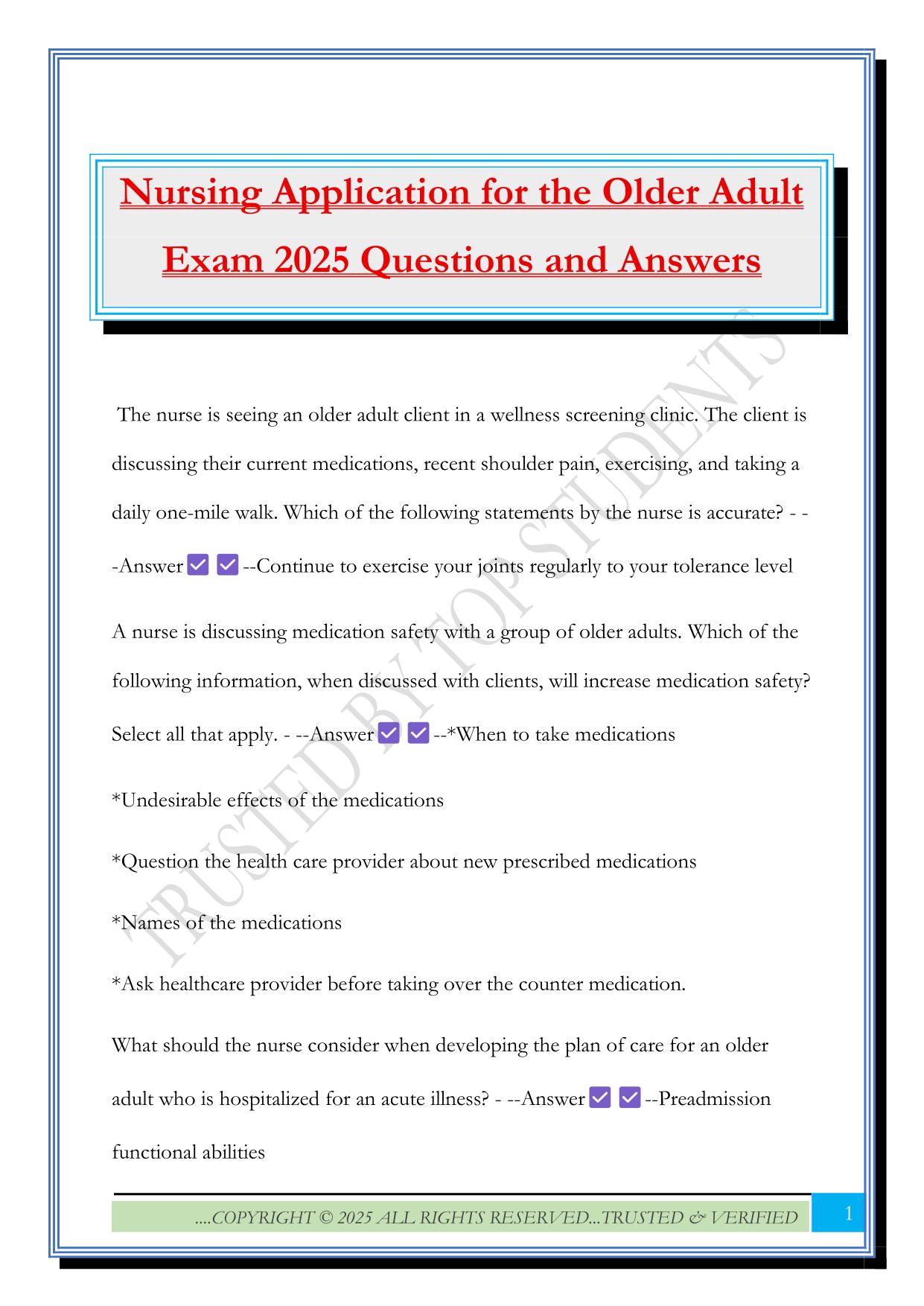 Nursing Application Fall 2025 Bundled Exams Questions and Answers |100% Pass |Verified and Updated