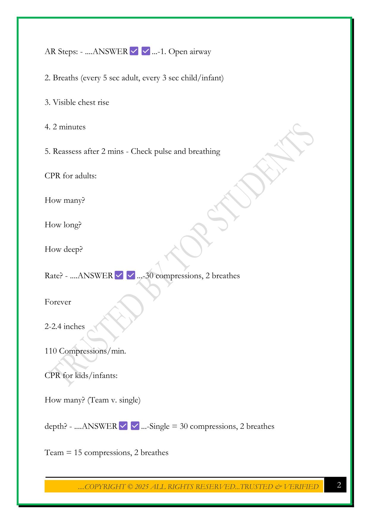ELLIS LIFEGUARD TRAINING EXAM 2025 QUESTIONS AND ANSWERS