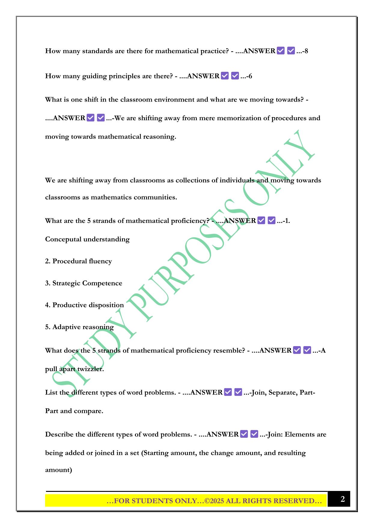 ELED 471 Exam #1 Spring 2025 Questions and Answers